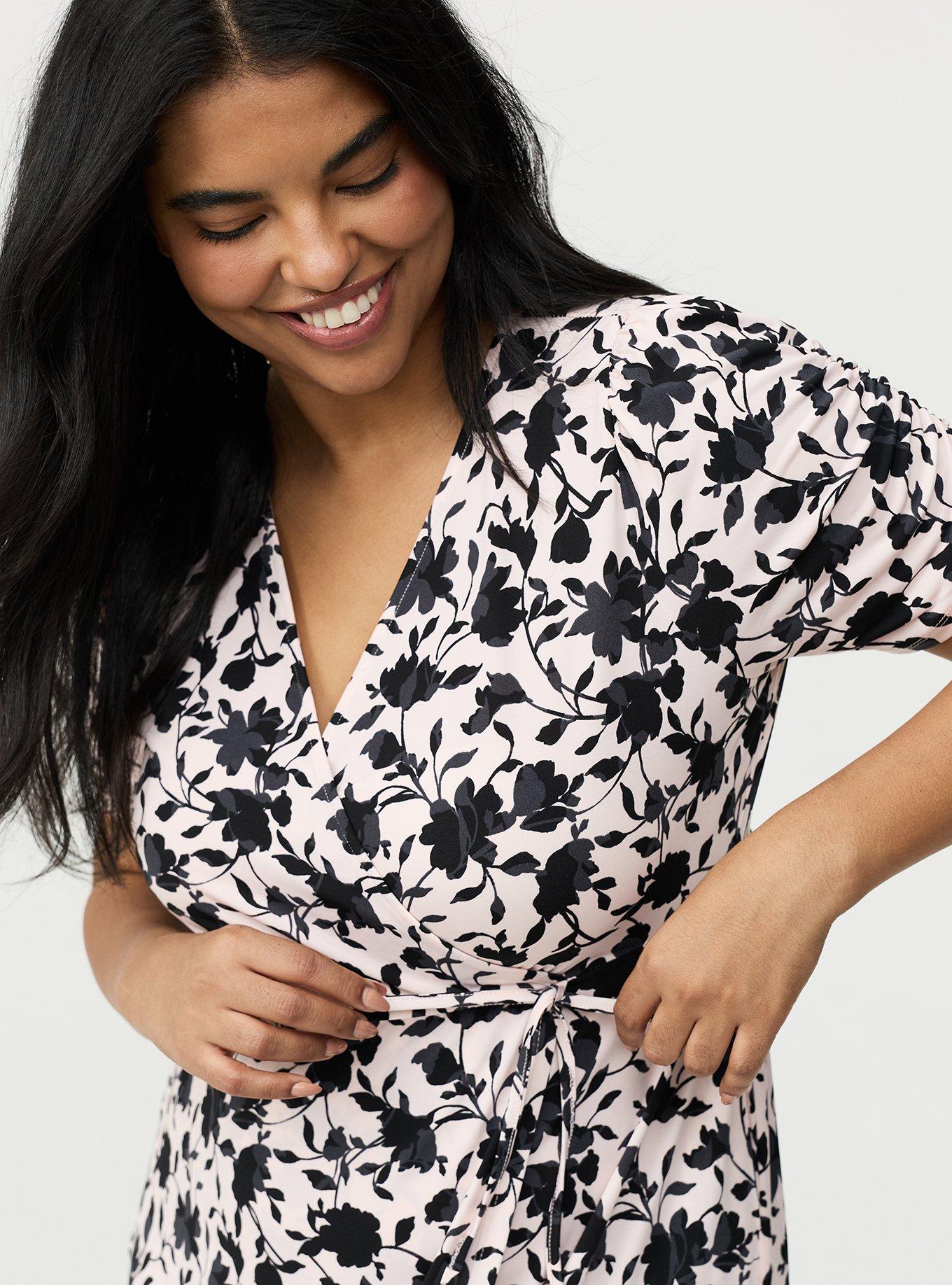 Studio Knit Surplice Midi Dress, CONTEMPLATE FLORAL PINK, alternate