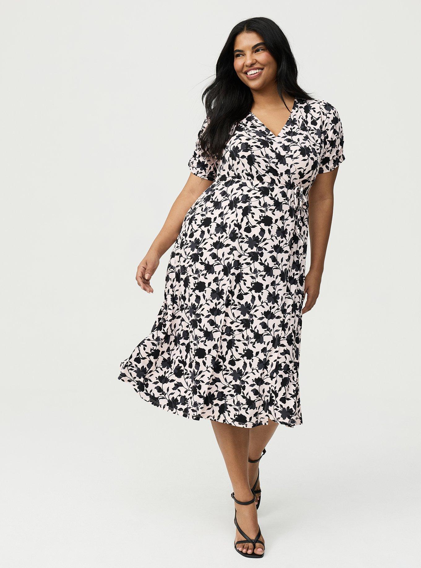Plus Size - Studio Knit Surplice Midi Dress - Torrid