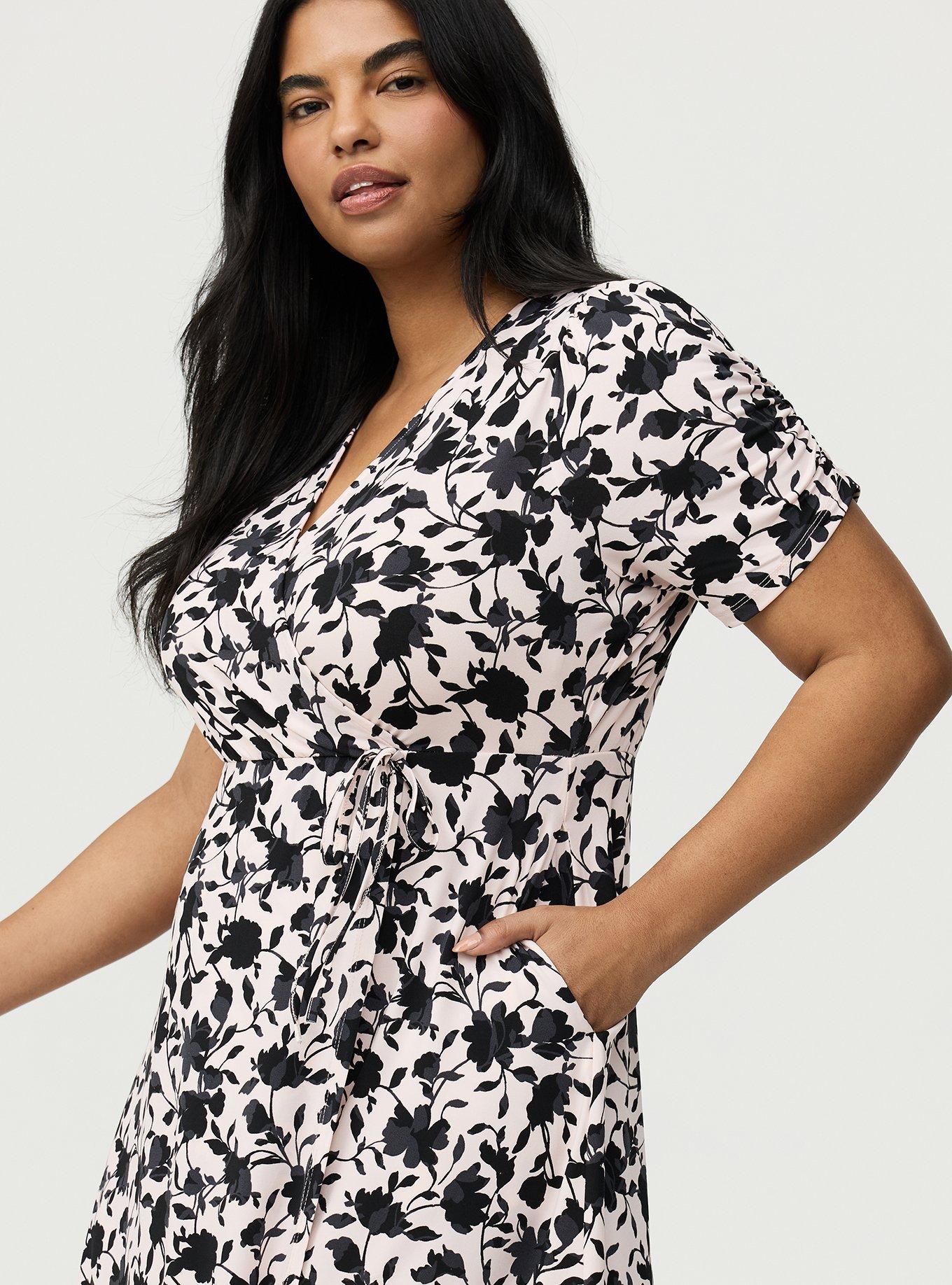 Studio Knit Surplice Midi Dress, CONTEMPLATE FLORAL PINK, alternate