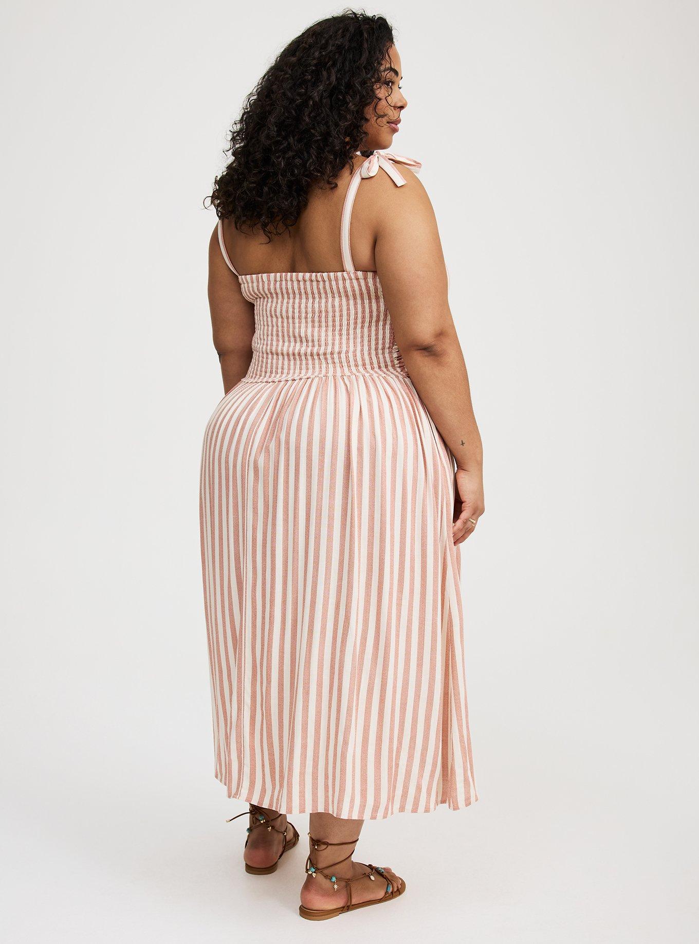 Shirred Tea Length Dress