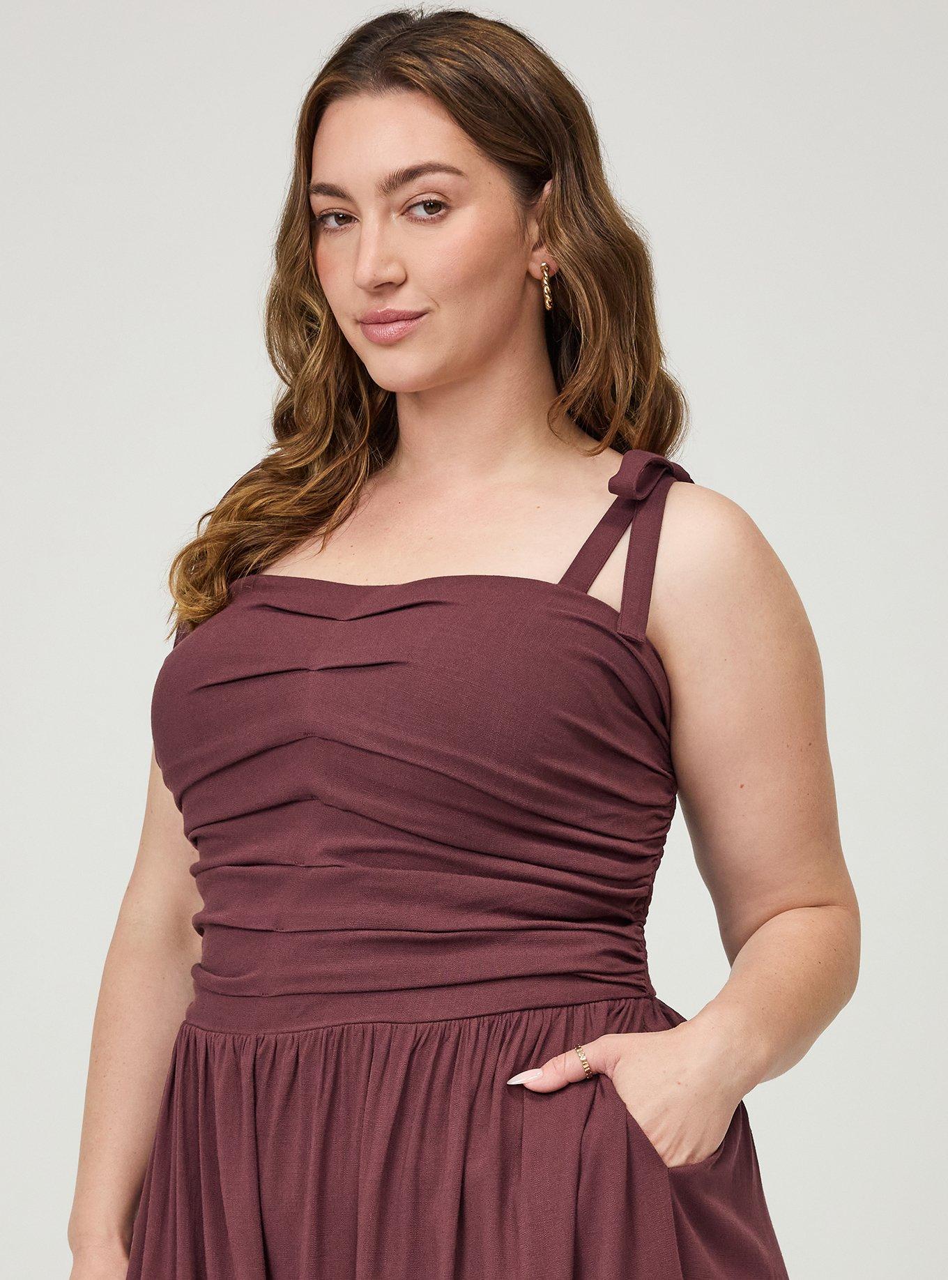 Shirred Tea Length Dress, SASSAFRAS, alternate