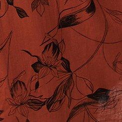 Shirred Tea Length Dress, FLORAL FLOW ROASTED RUSSET, swatch