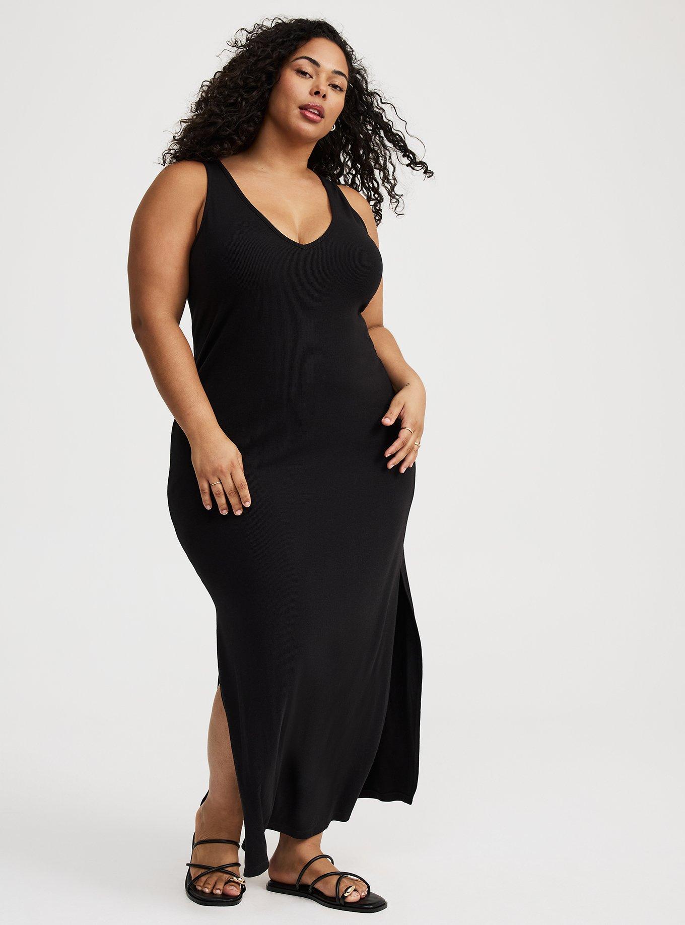 Side Slit Column Maxi Dress