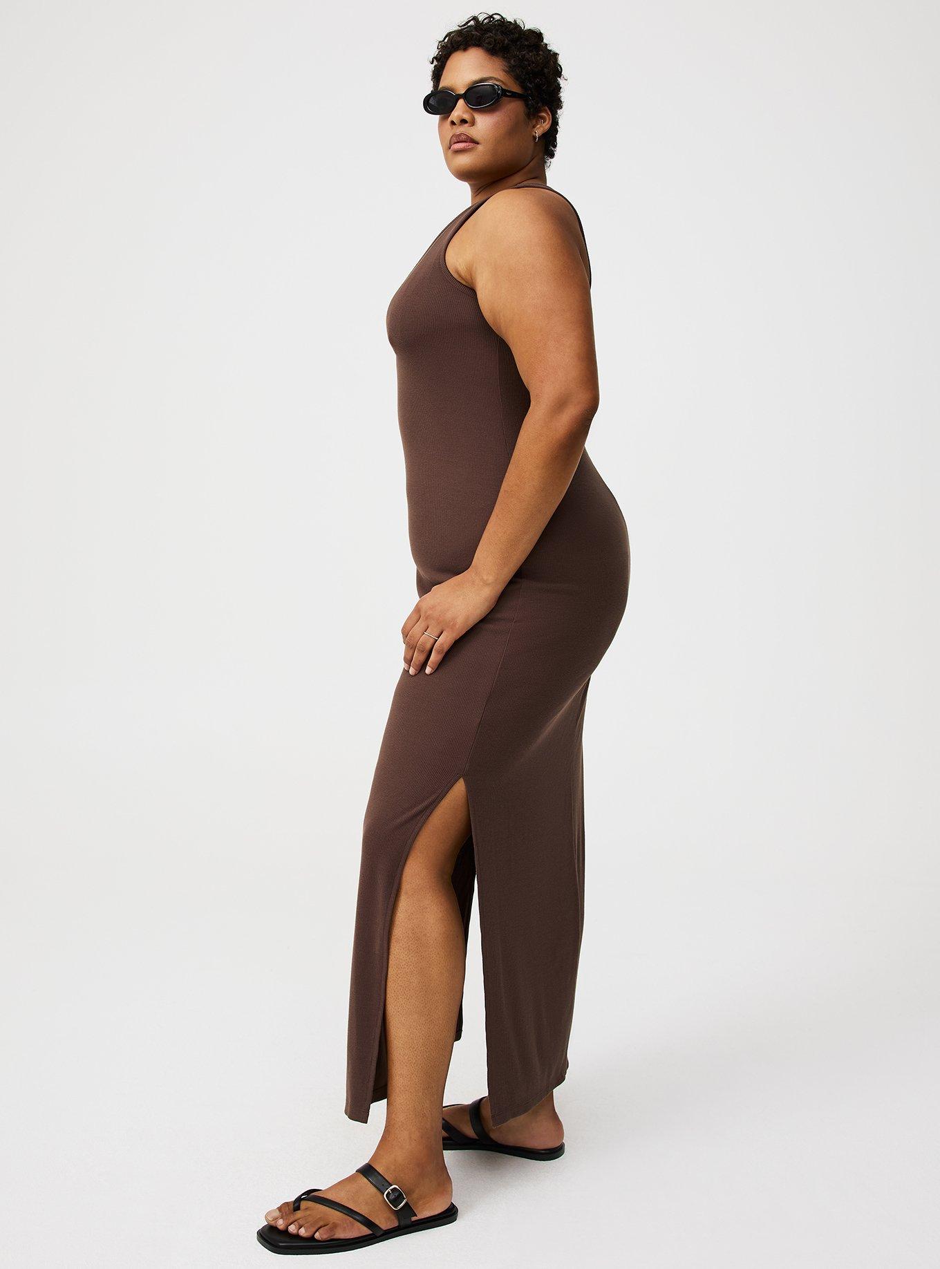 Side Slit Column Maxi Dress