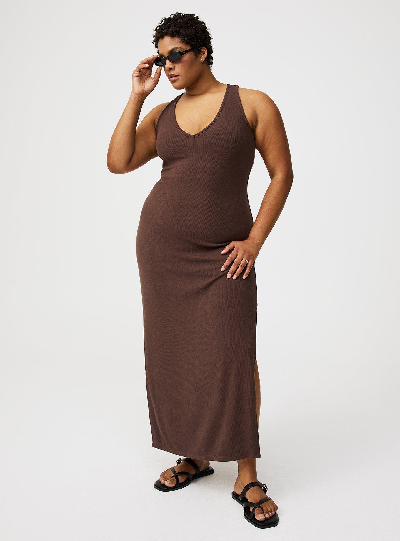 Side Slit Column Maxi Dress