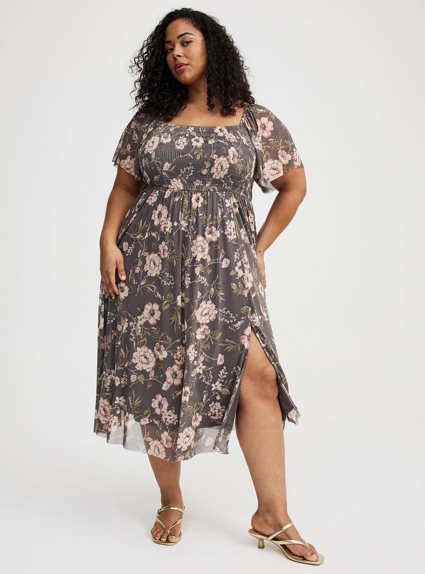 Plus Size - Flutter Sleeve Tea Length Dress - Torrid
