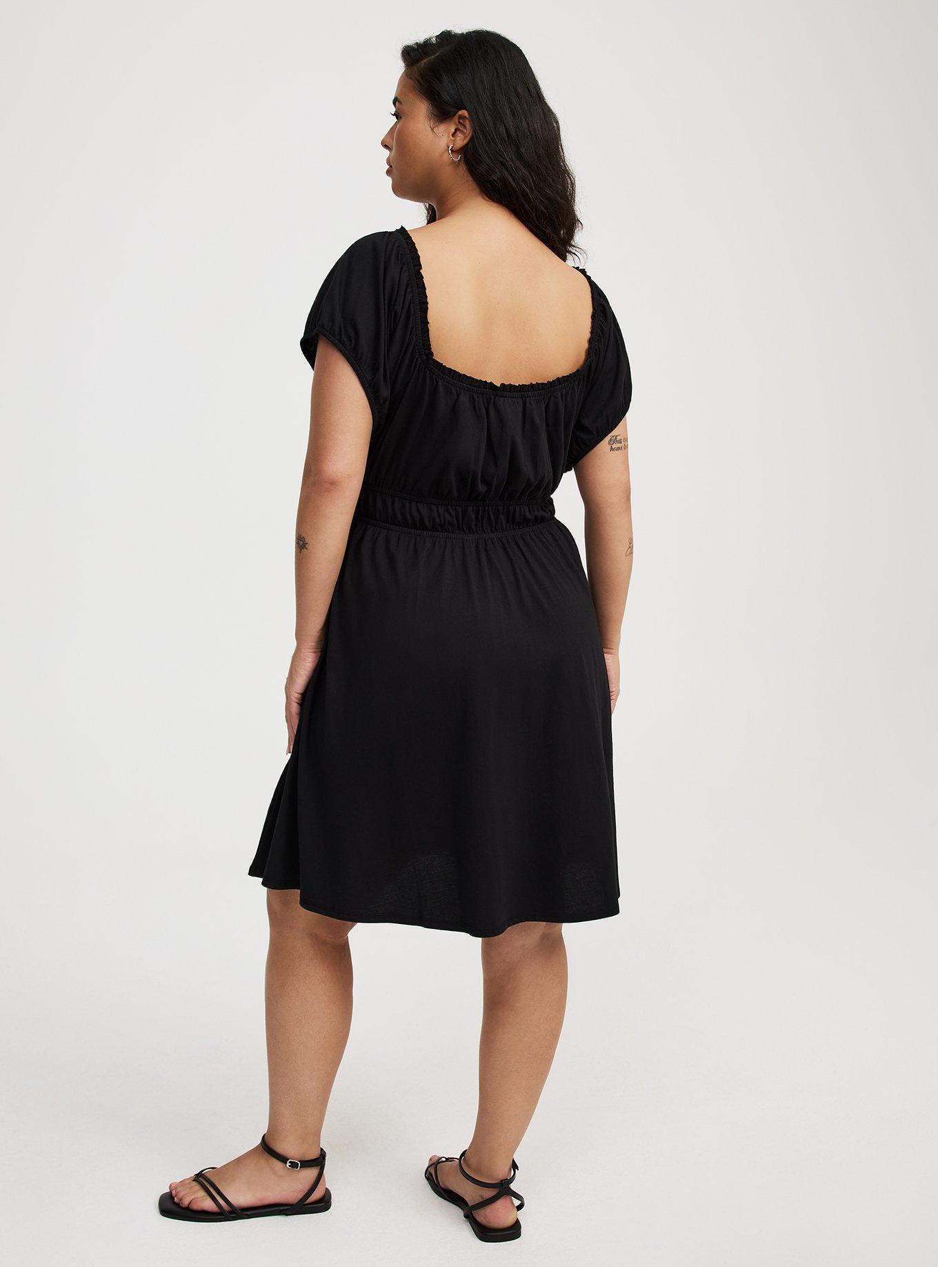Shirred Bodice Mini Dress
