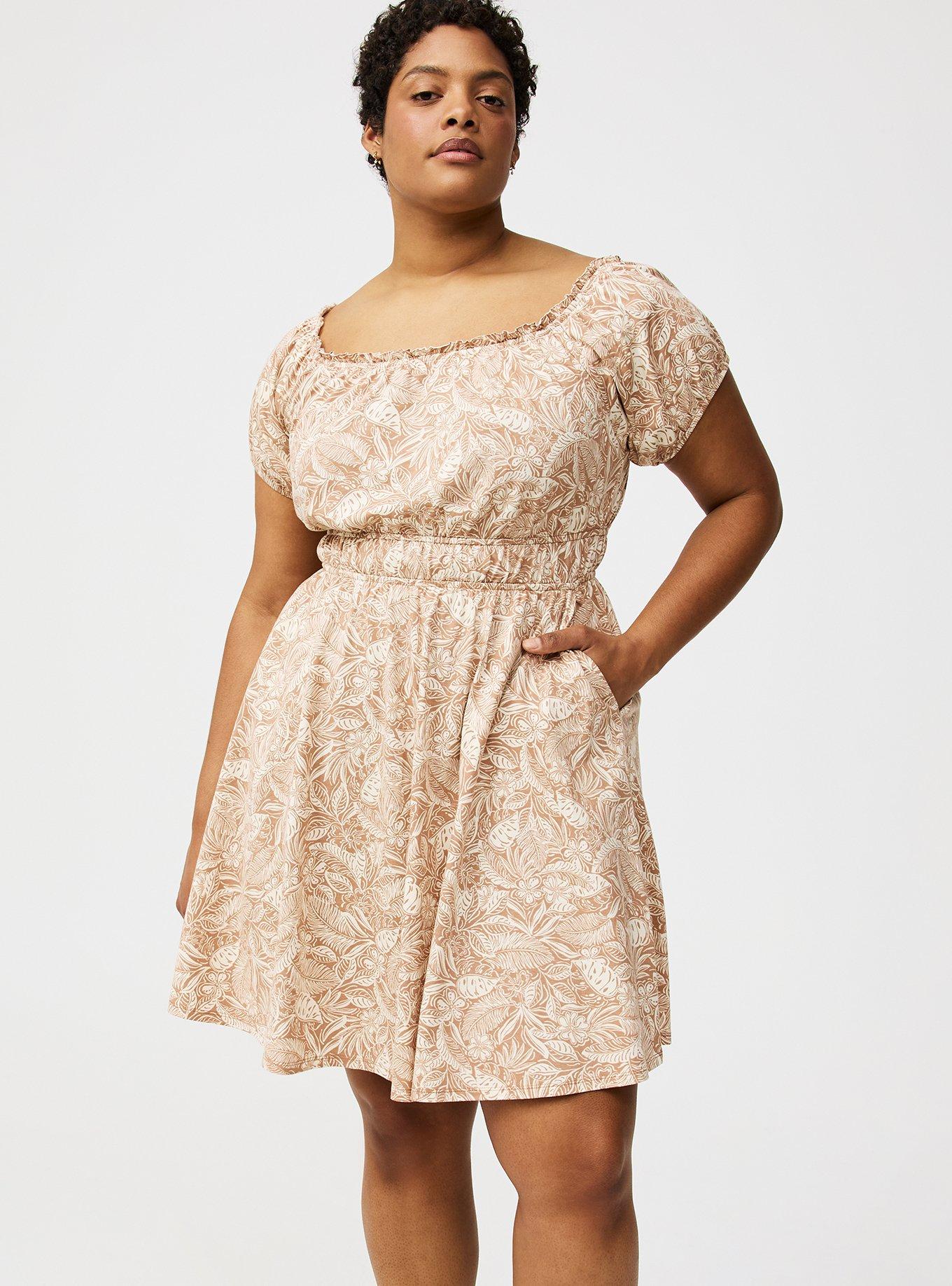 Shirred Bodice Mini Dress