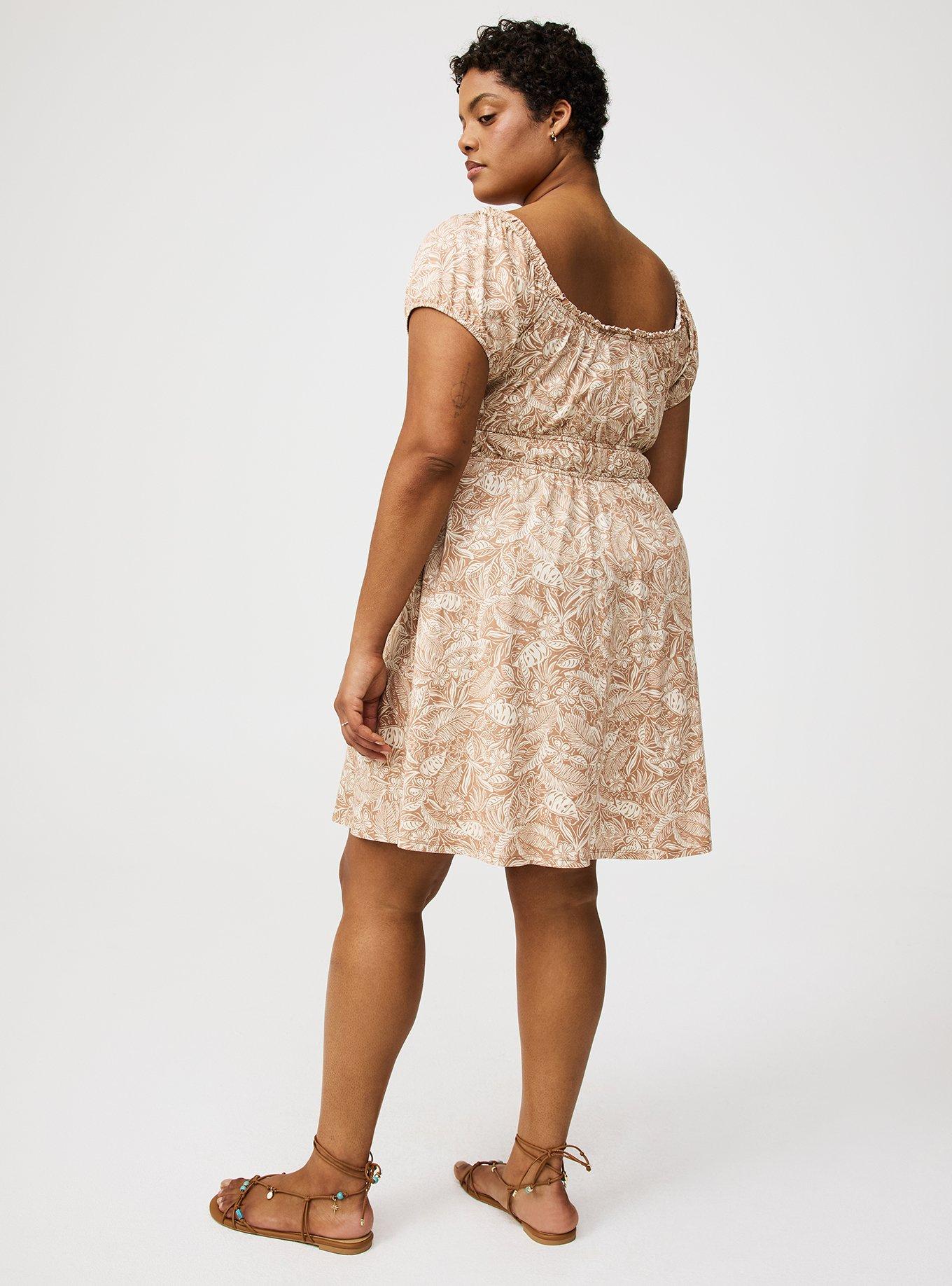 Shirred Bodice Mini Dress