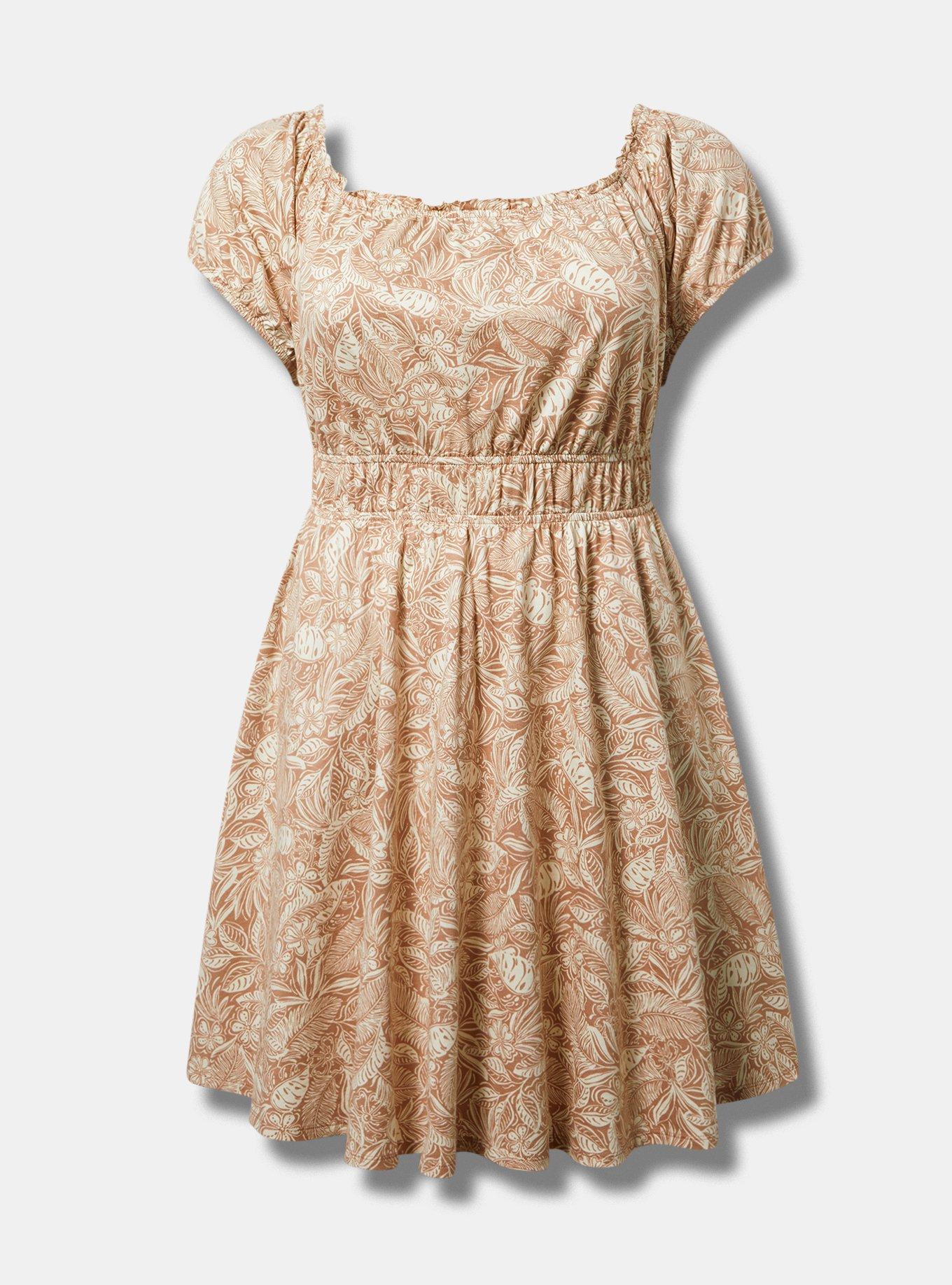 Shirred Bodice Mini Dress