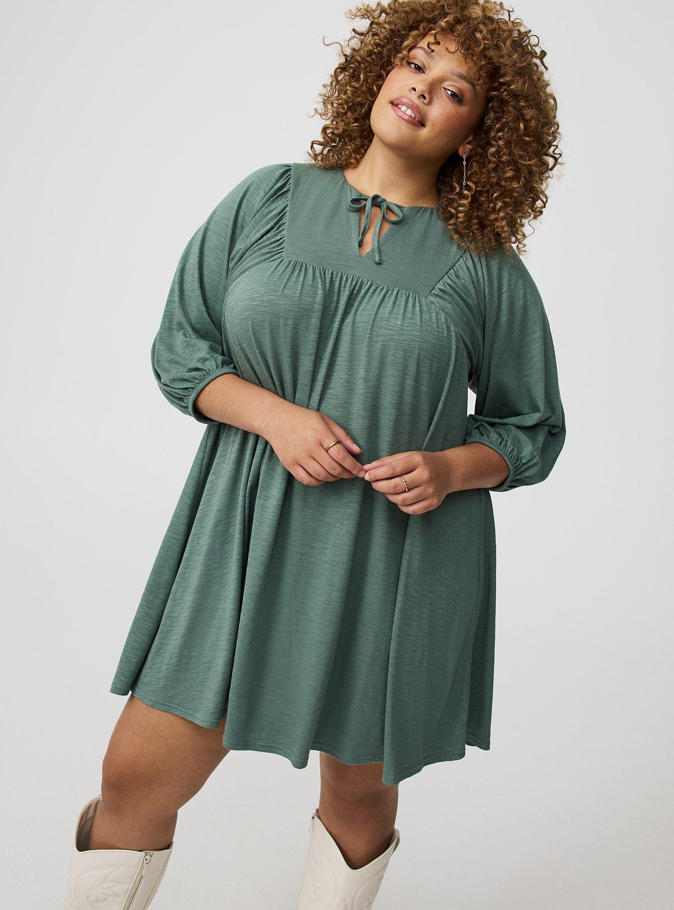 Mini Vintage Slub Yoke Dress
