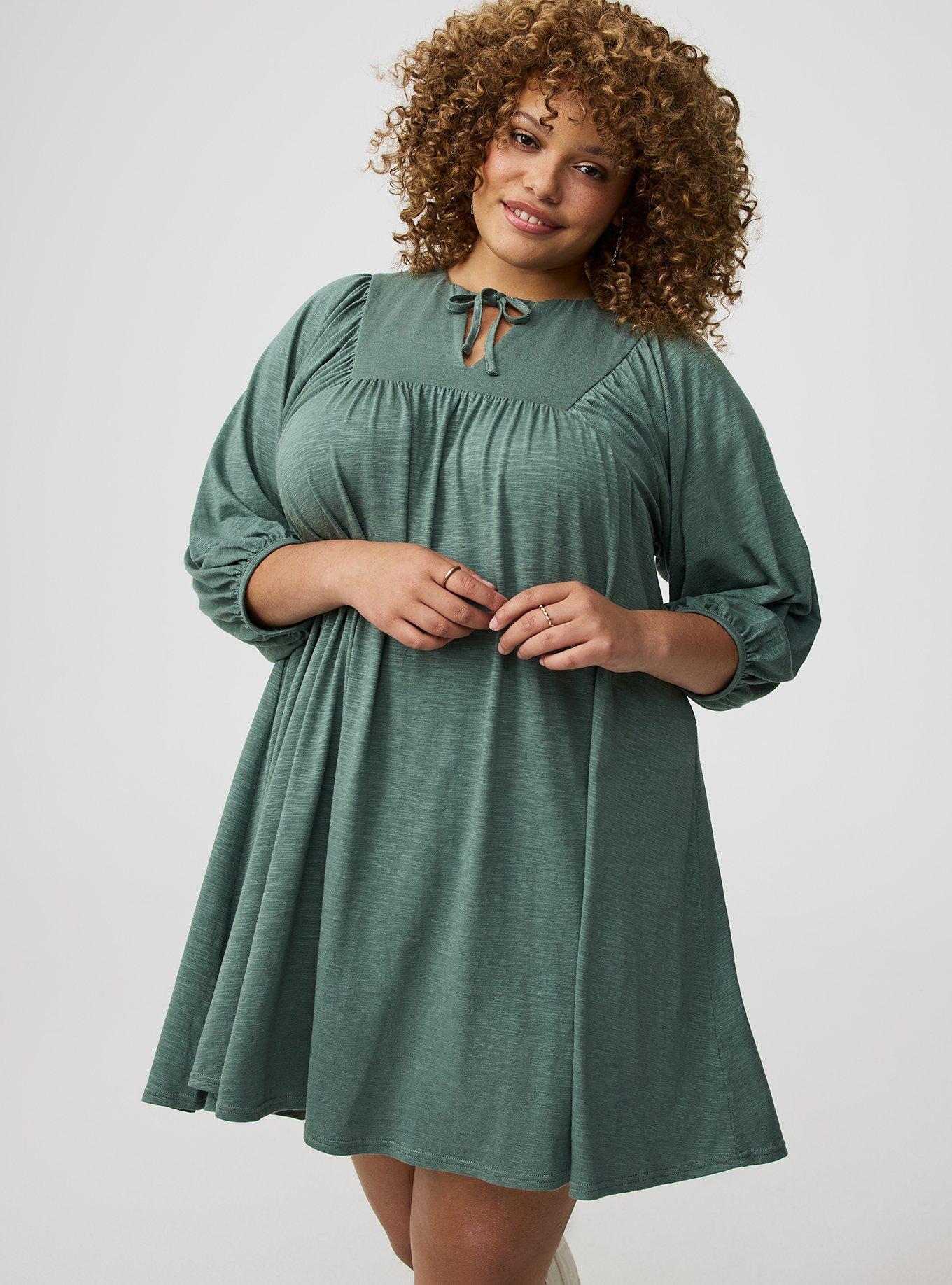 Mini Vintage Slub Yoke Dress