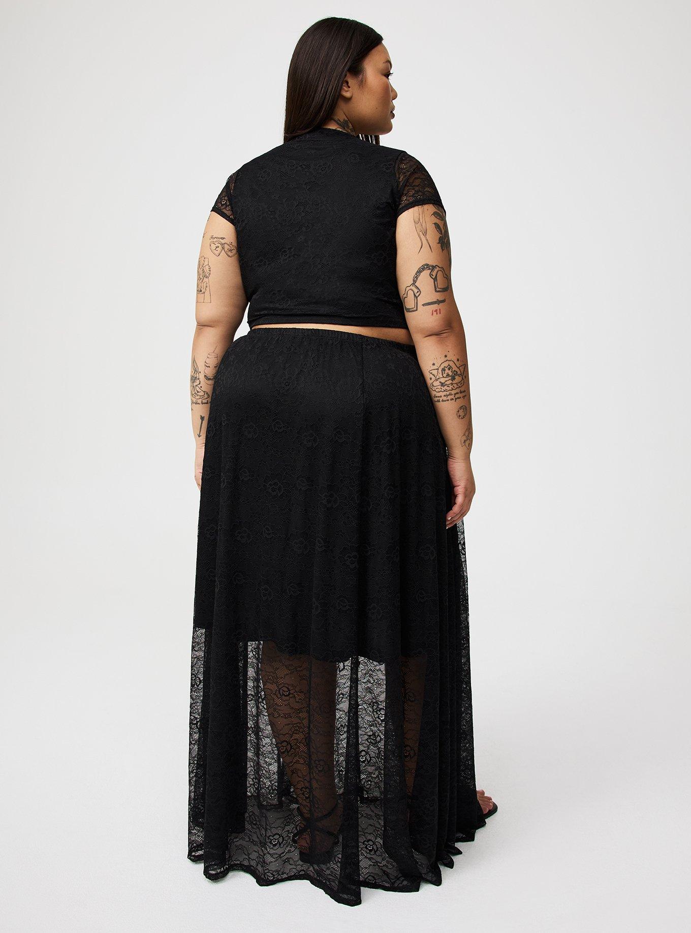 Lace Crop Top & Maxi Skirt Set
