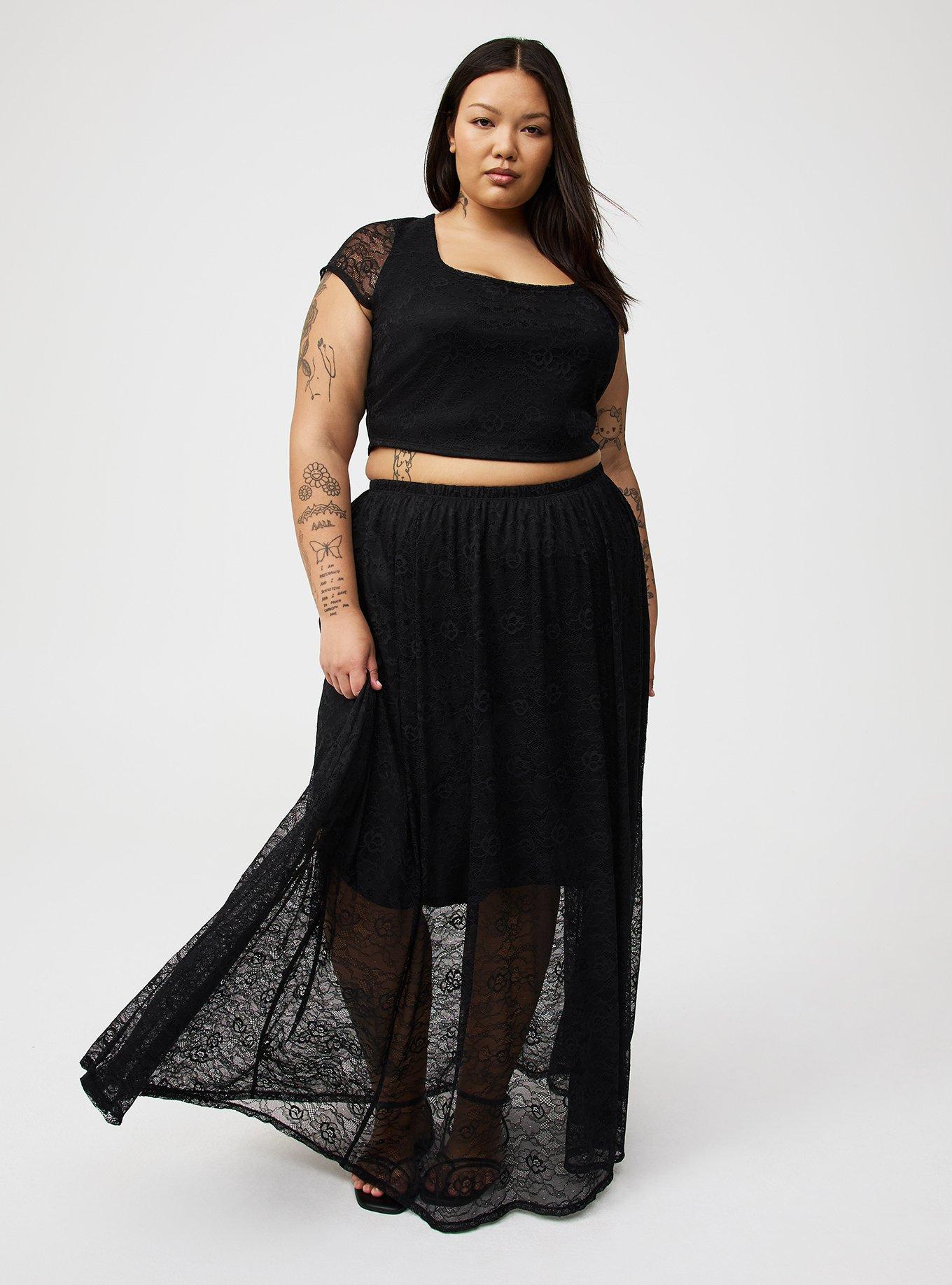 Lace Crop Top & Maxi Skirt Set