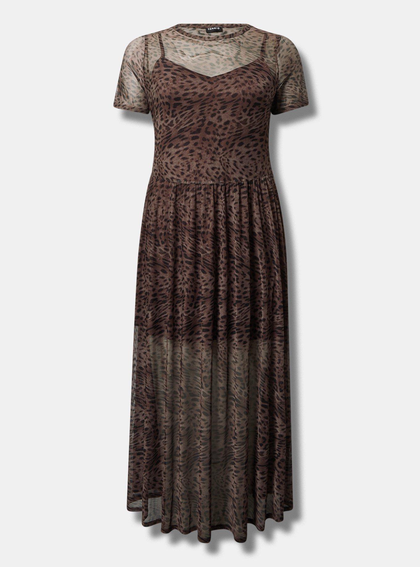 Relaxed Tea Length Mesh T-Shirt Dress