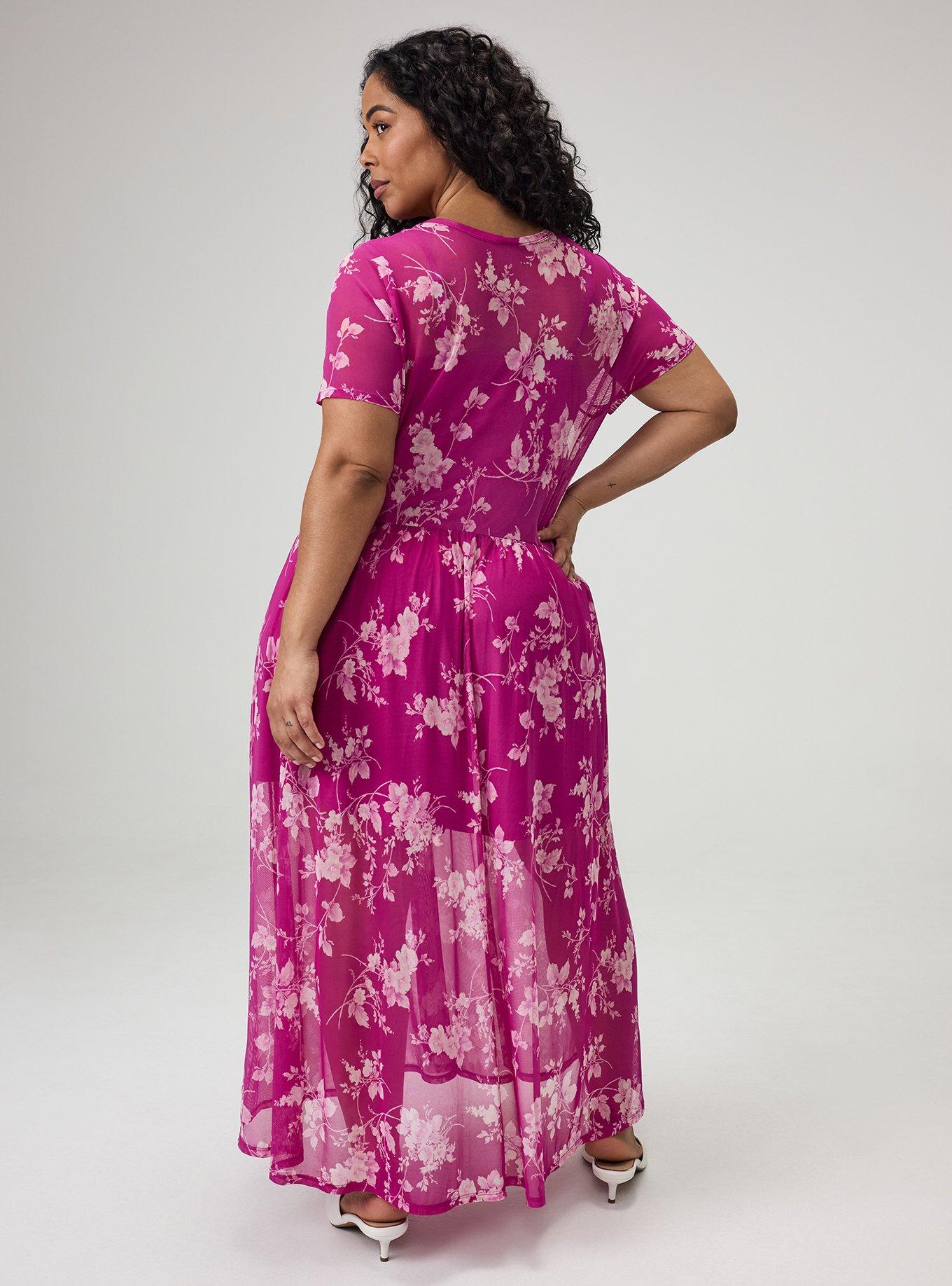 Plus Size - Relaxed Tea Length Mesh T-Shirt Dress - Torrid