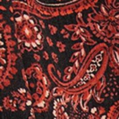 Plus Size Maxi Tiered Hanky-Hem Dress, PAISLEY COLLECTION  DEEP BLACK, swatch