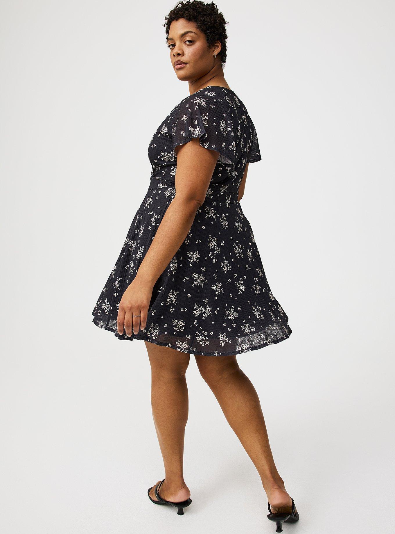 Surplice Flutter Sleeve Mini Dress