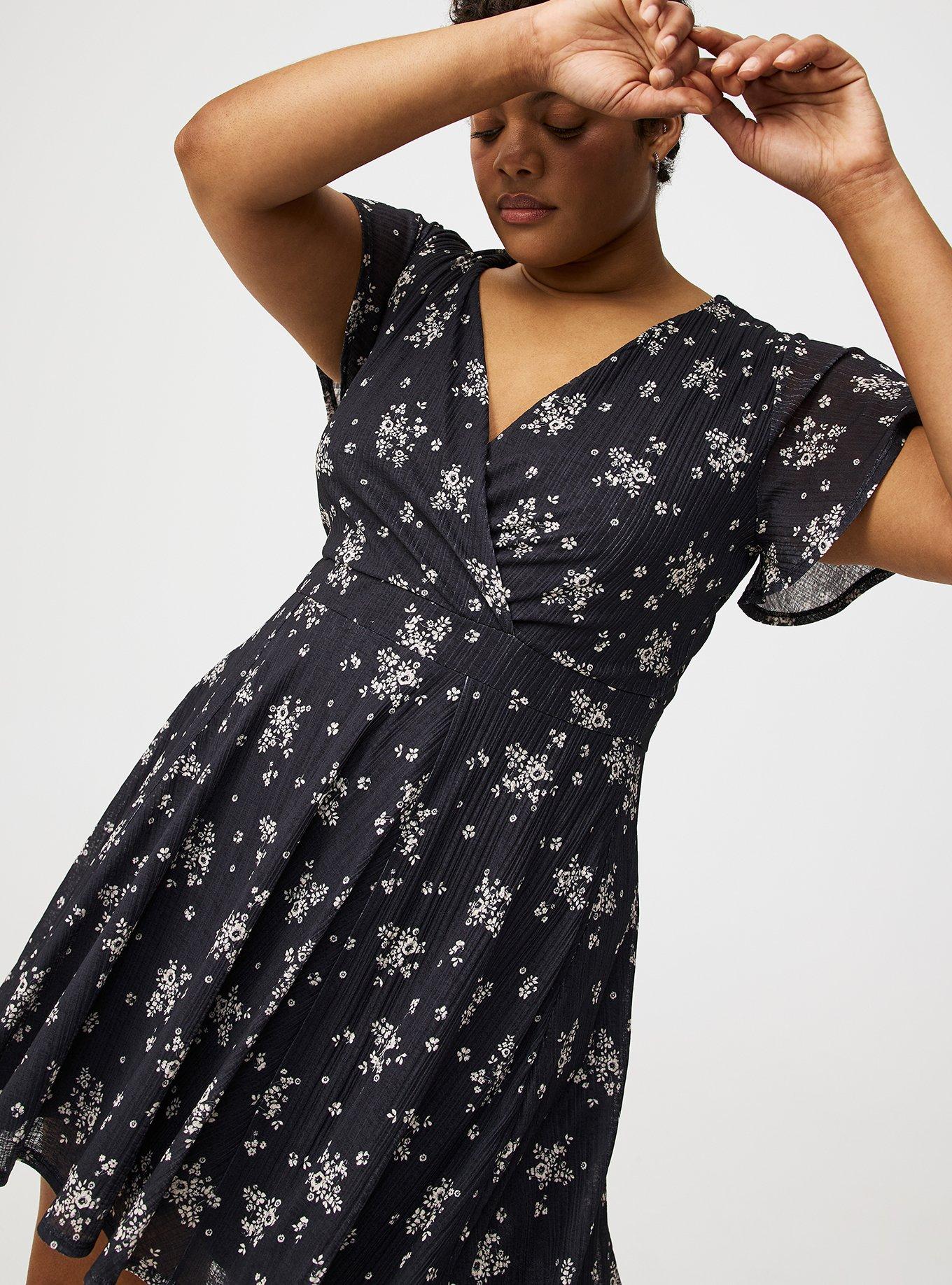 Surplice Flutter Sleeve Mini Dress