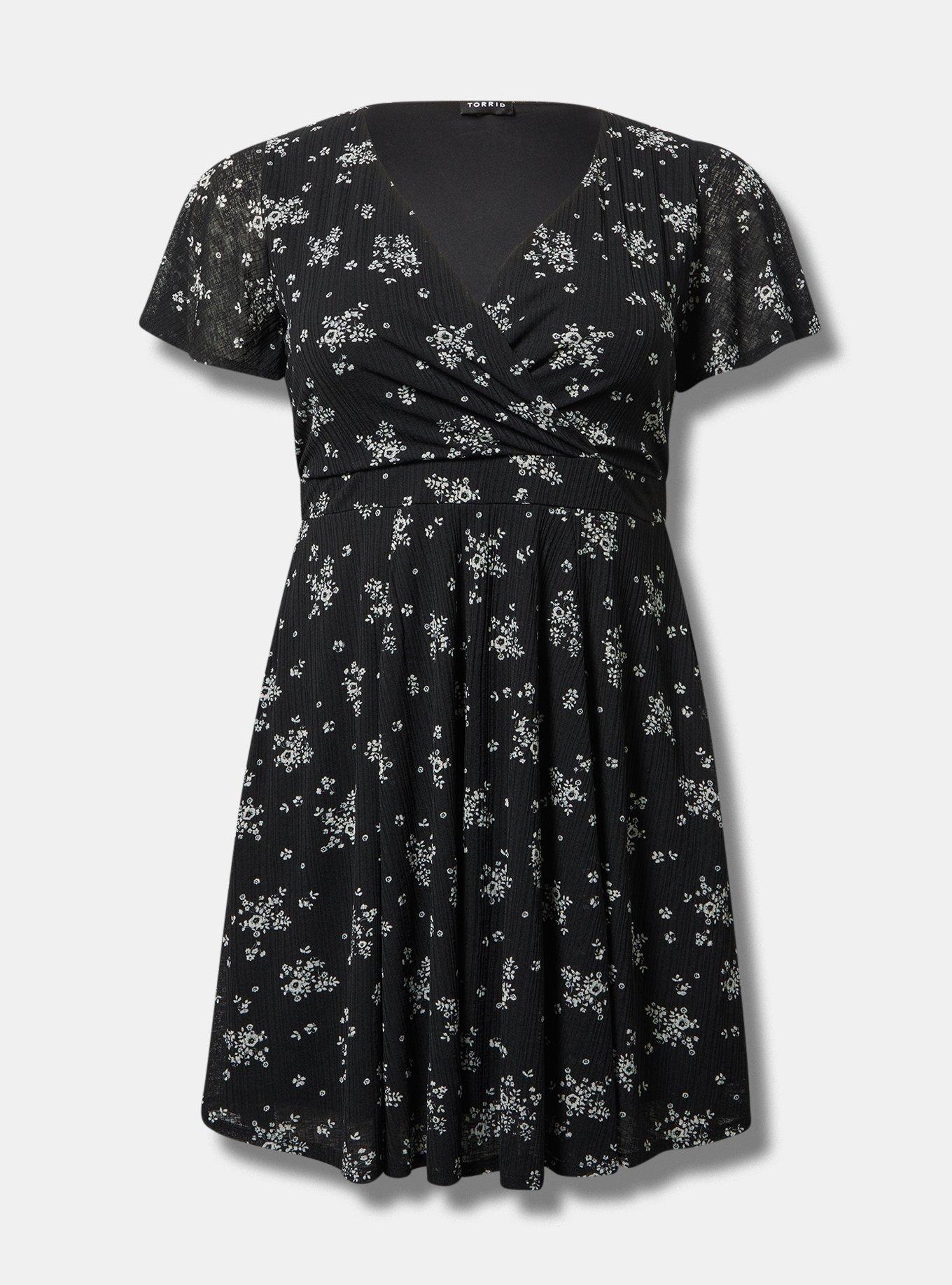 Surplice Flutter Sleeve Mini Dress