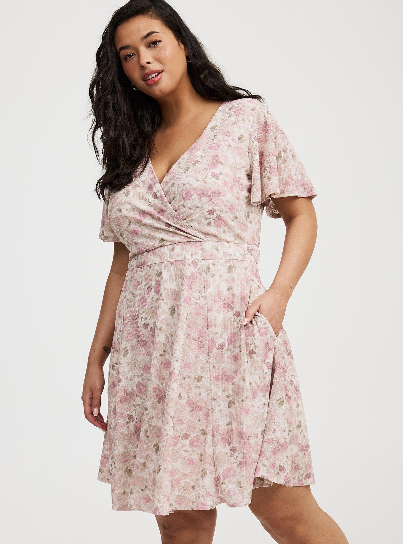 Surplice Flutter Sleeve Mini Dress