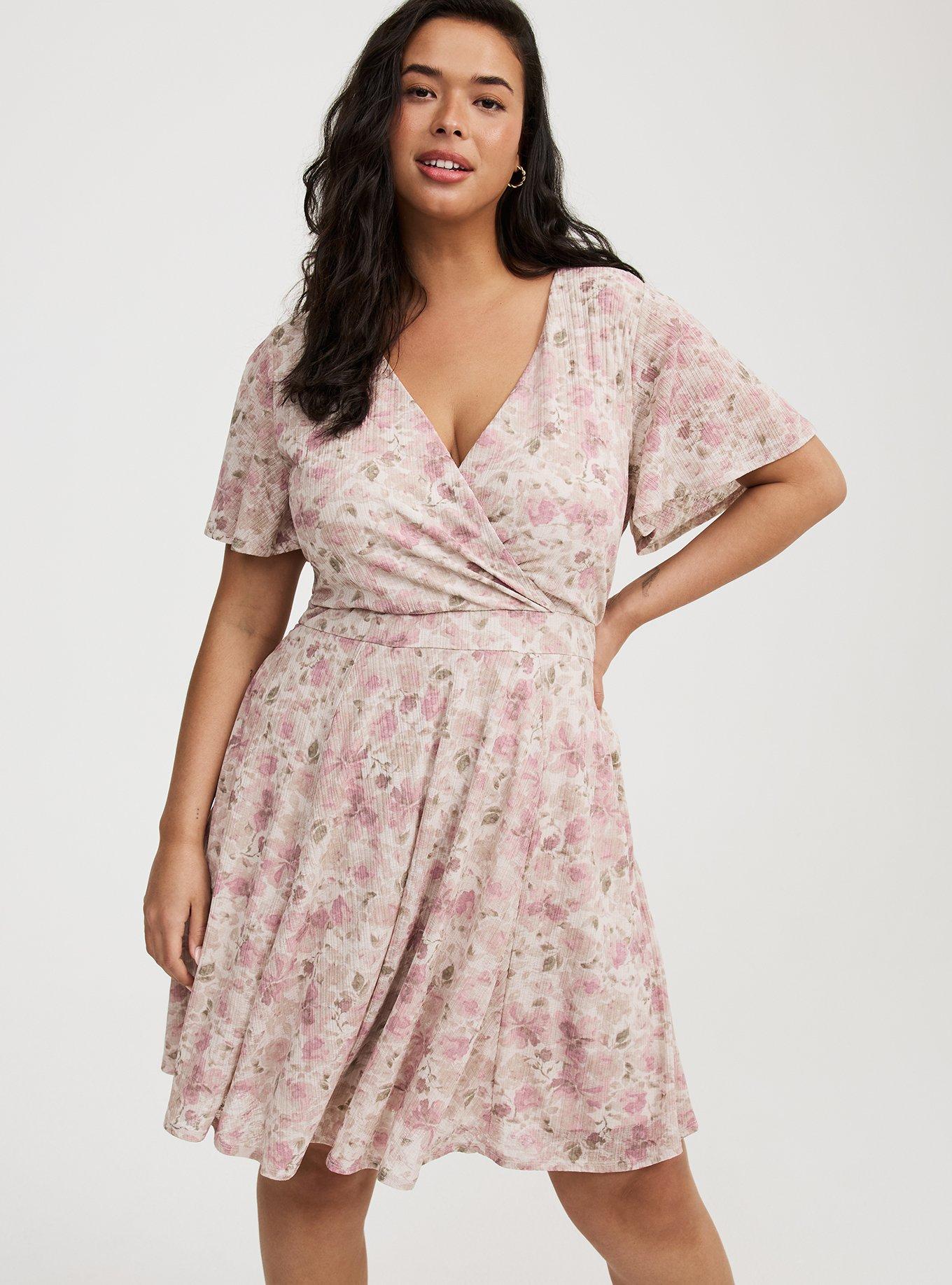 Surplice Flutter Sleeve Mini Dress