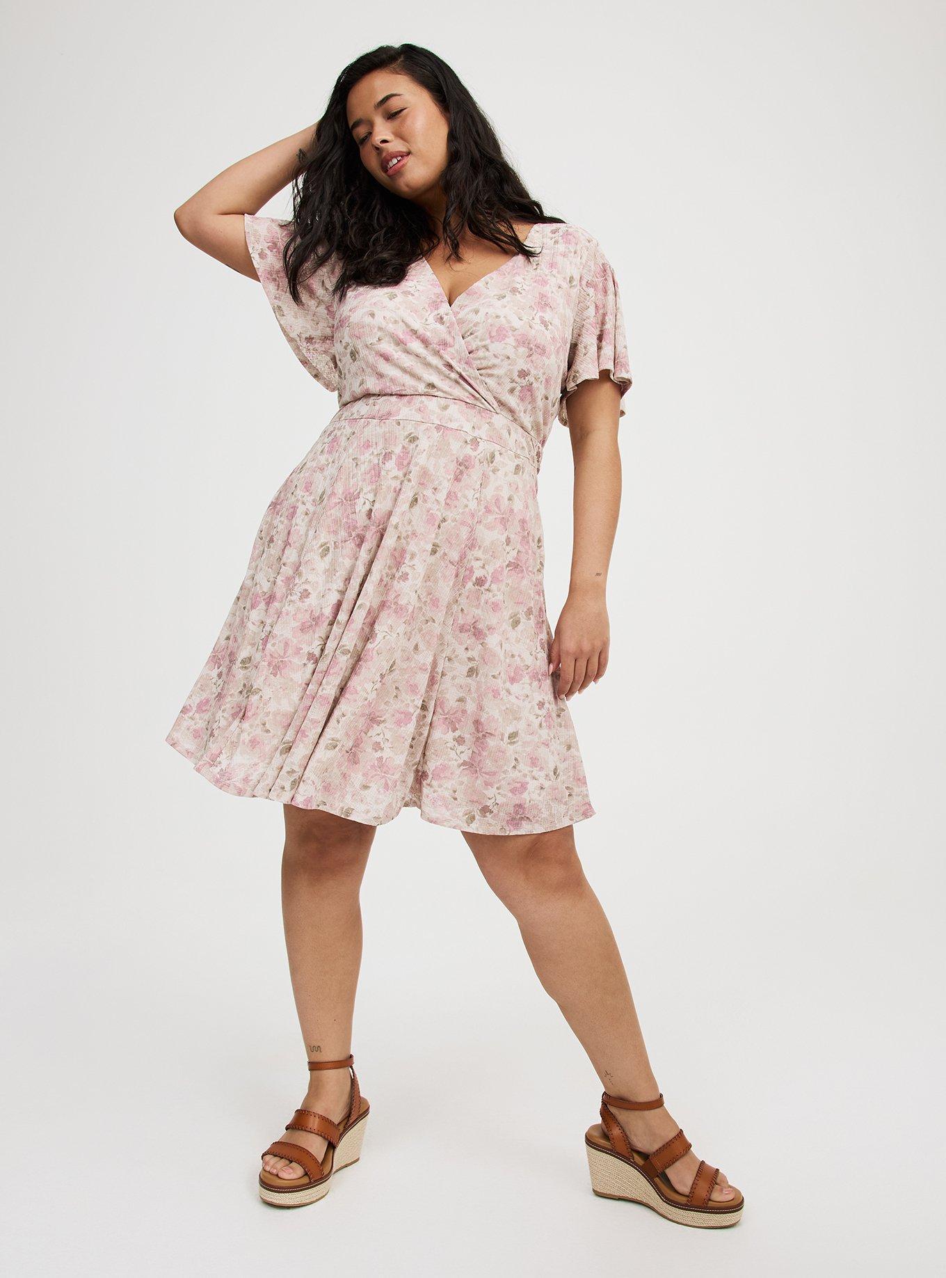 Surplice Flutter Sleeve Mini Dress