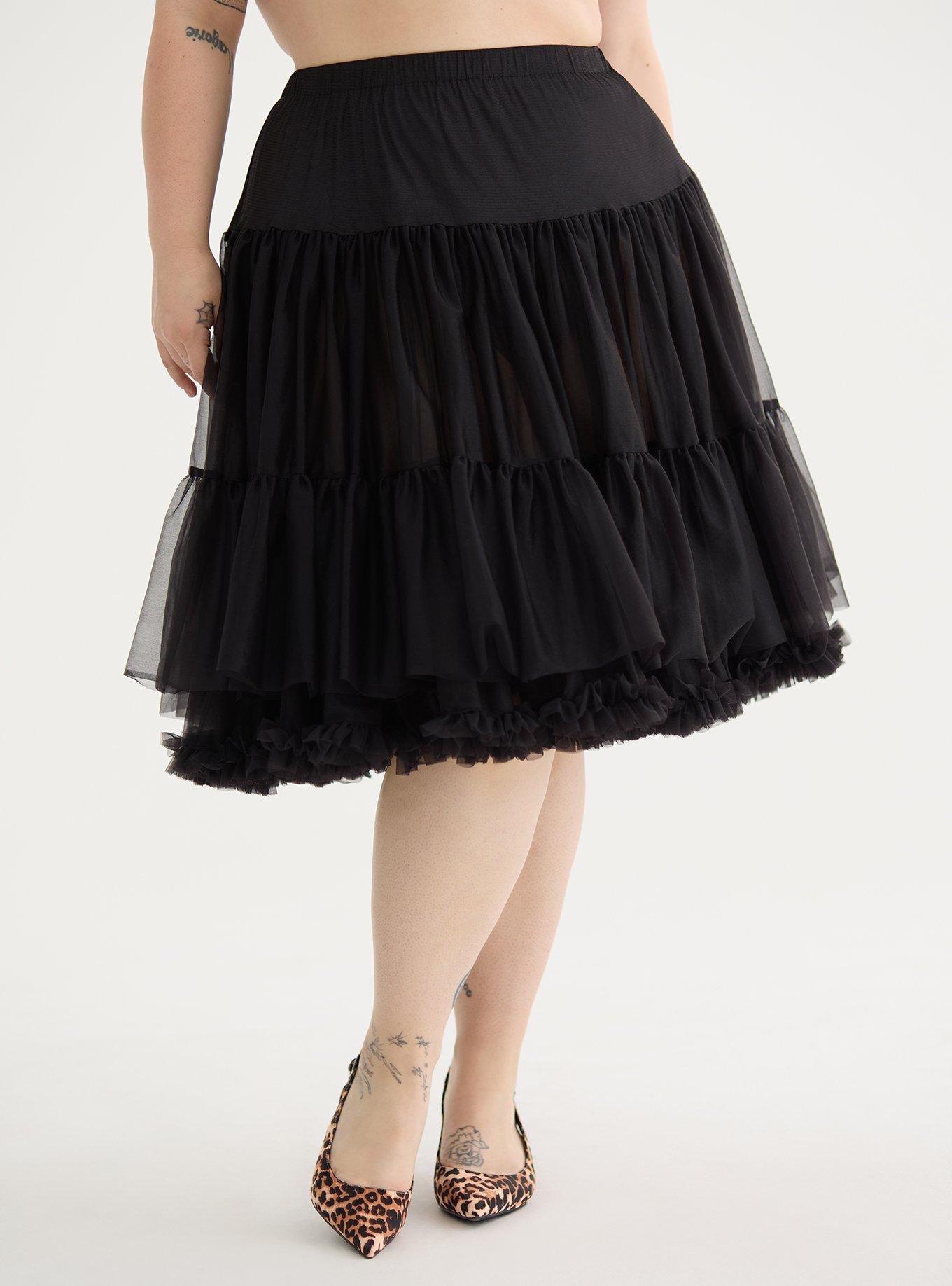 Retro Chic Midi Crinoline Skirt