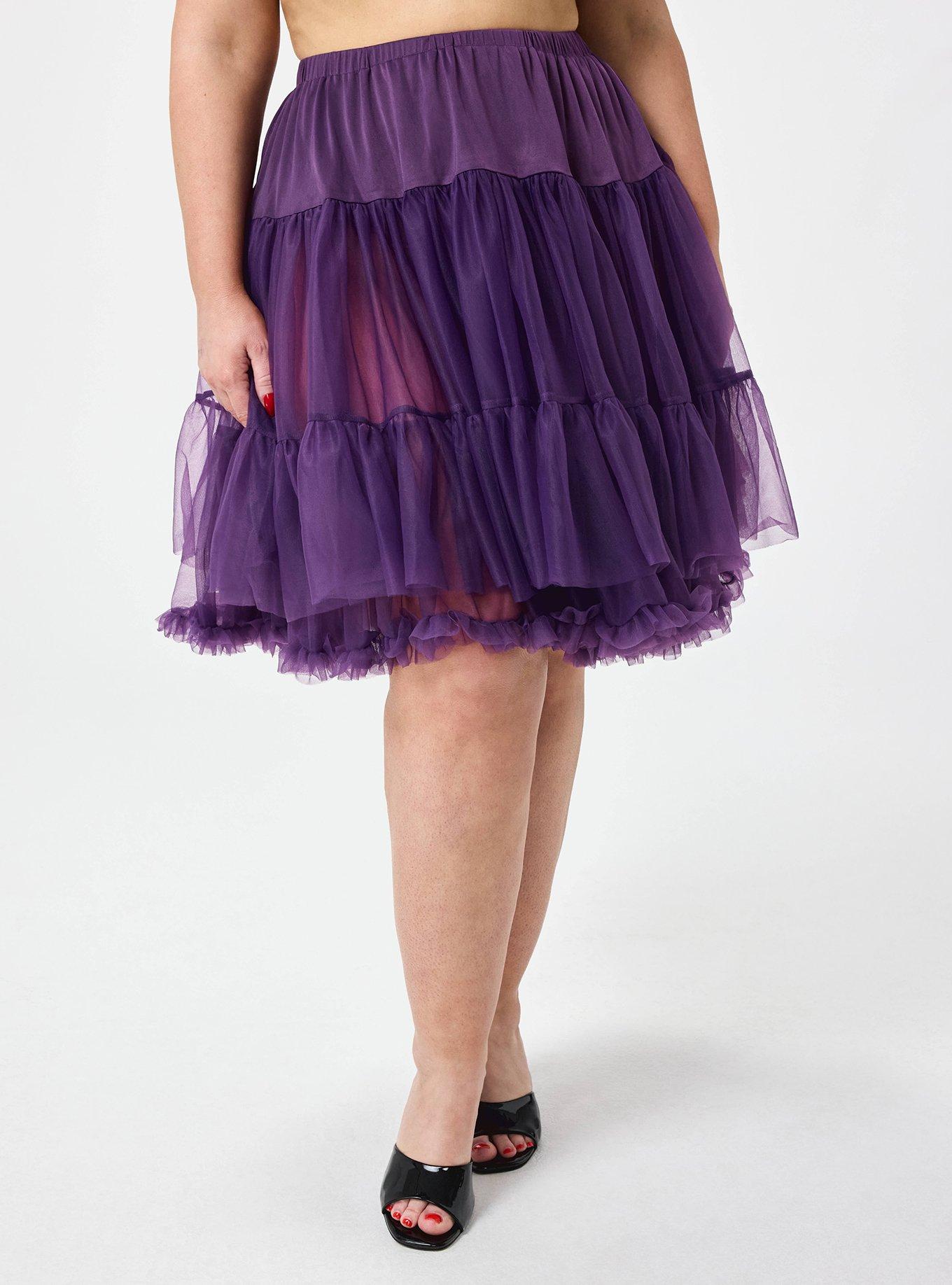 Retro Chic Crinoline Skirt, GRAPE ROYALE, alternate