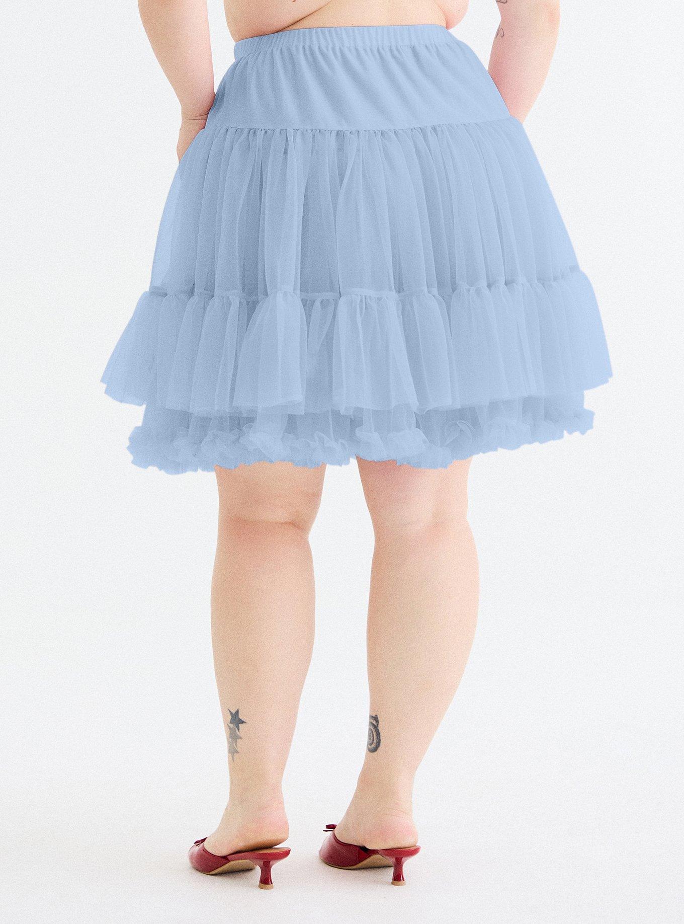 RETRO CRINOLINE SKIRT, CERULEAN, alternate