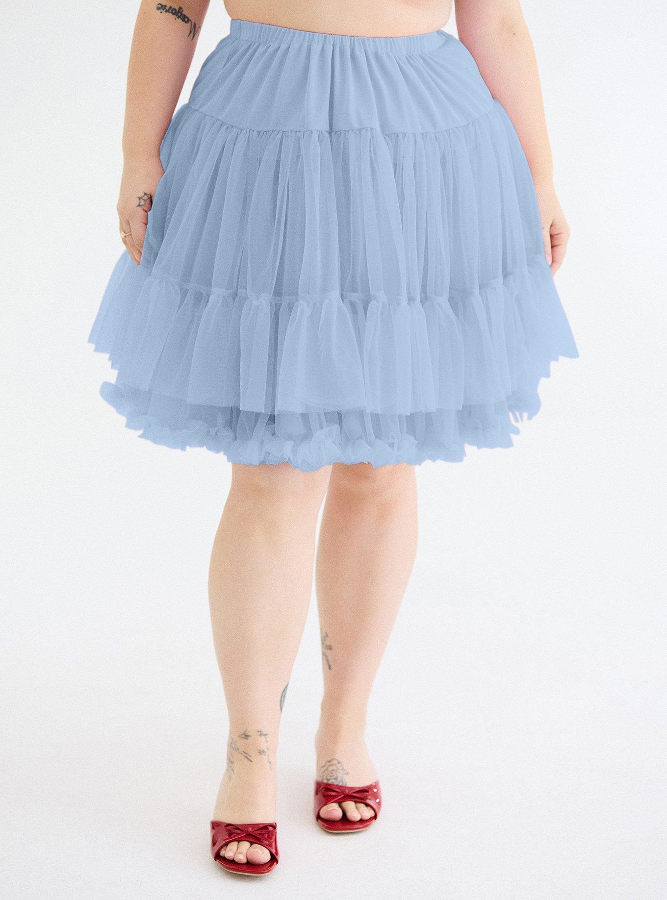 RETRO CRINOLINE SKIRT, CERULEAN, hi-res