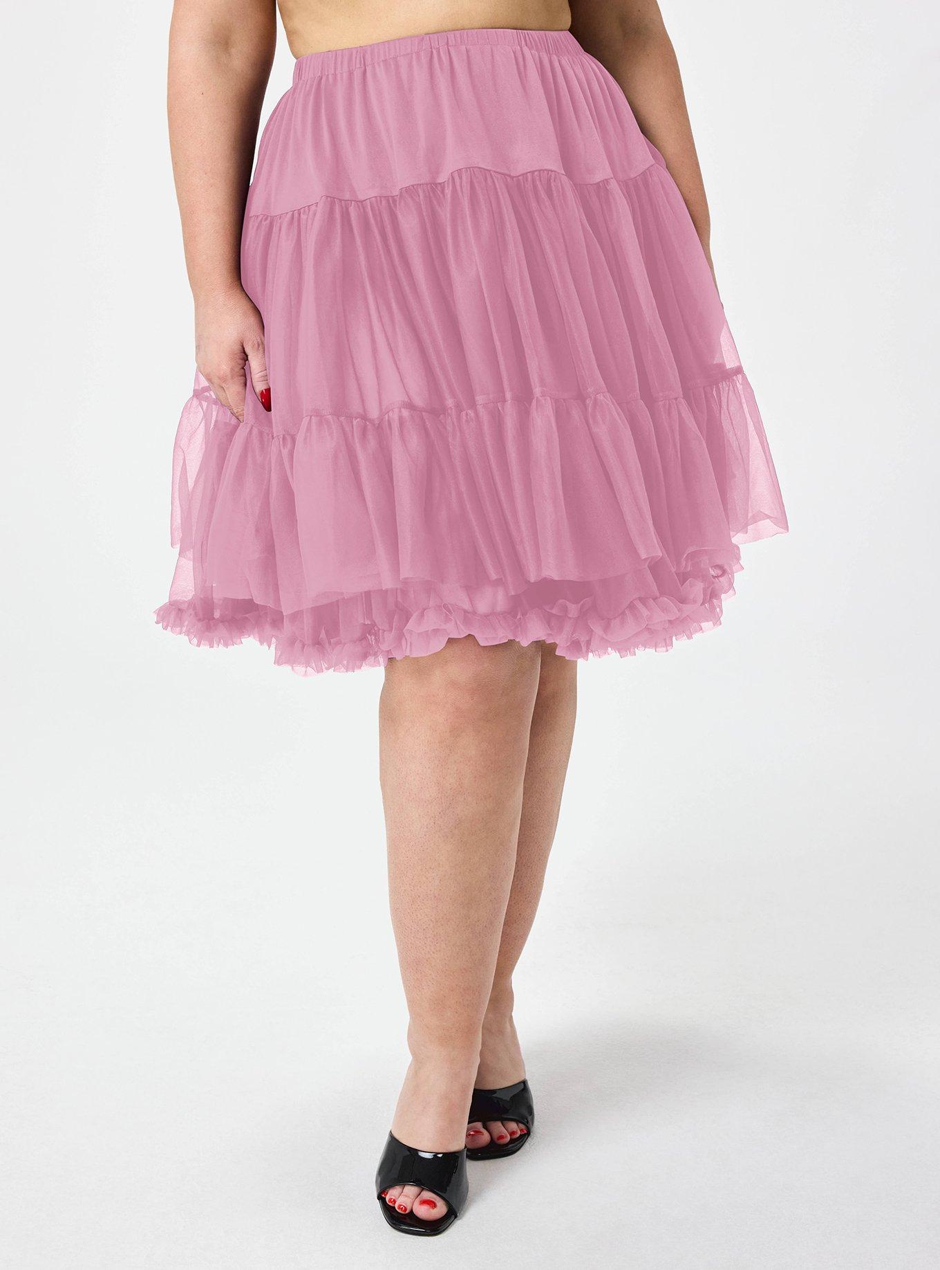 Plus Size Retro Chic Midi Crinoline Skirt, ORCHID SMOKE, alternate
