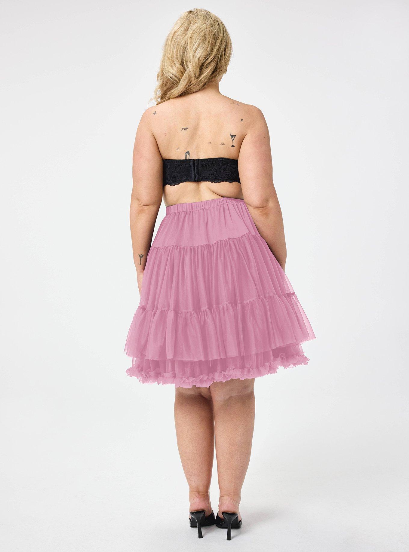 Plus Size Retro Chic Midi Crinoline Skirt, ORCHID SMOKE, alternate