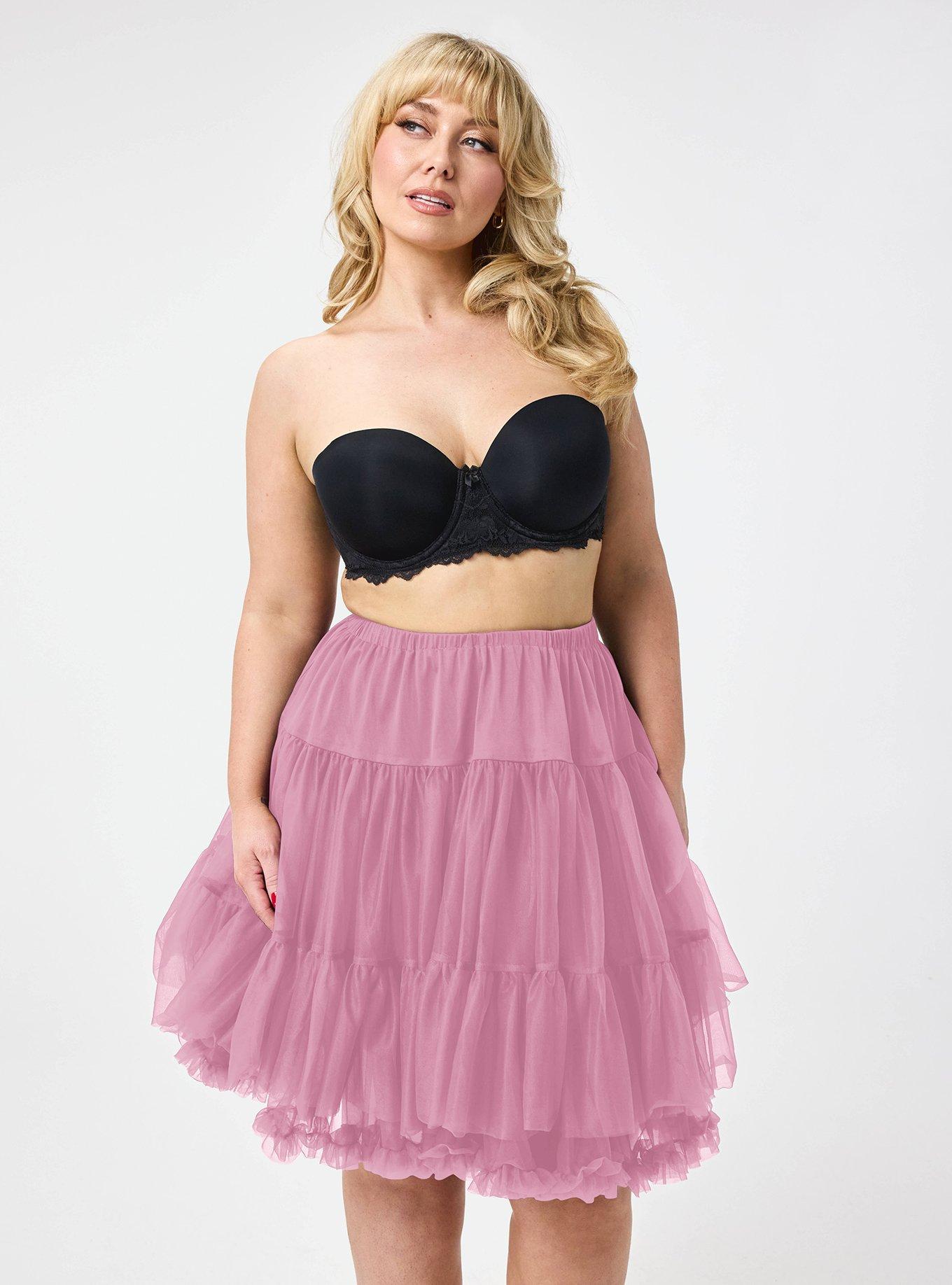 Plus Size Retro Chic Midi Crinoline Skirt, ORCHID SMOKE, hi-res