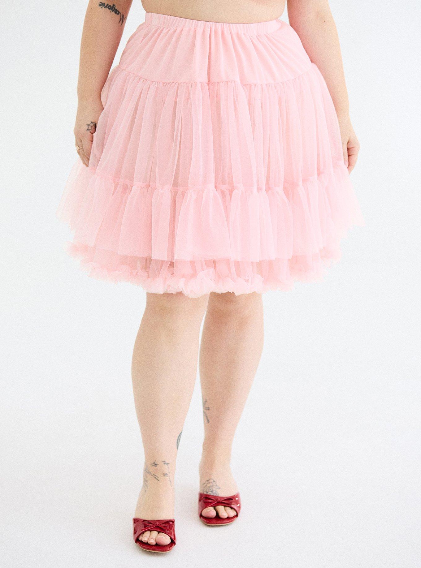 RETRO CRINOLINE SKIRT, ICY PINK, hi-res