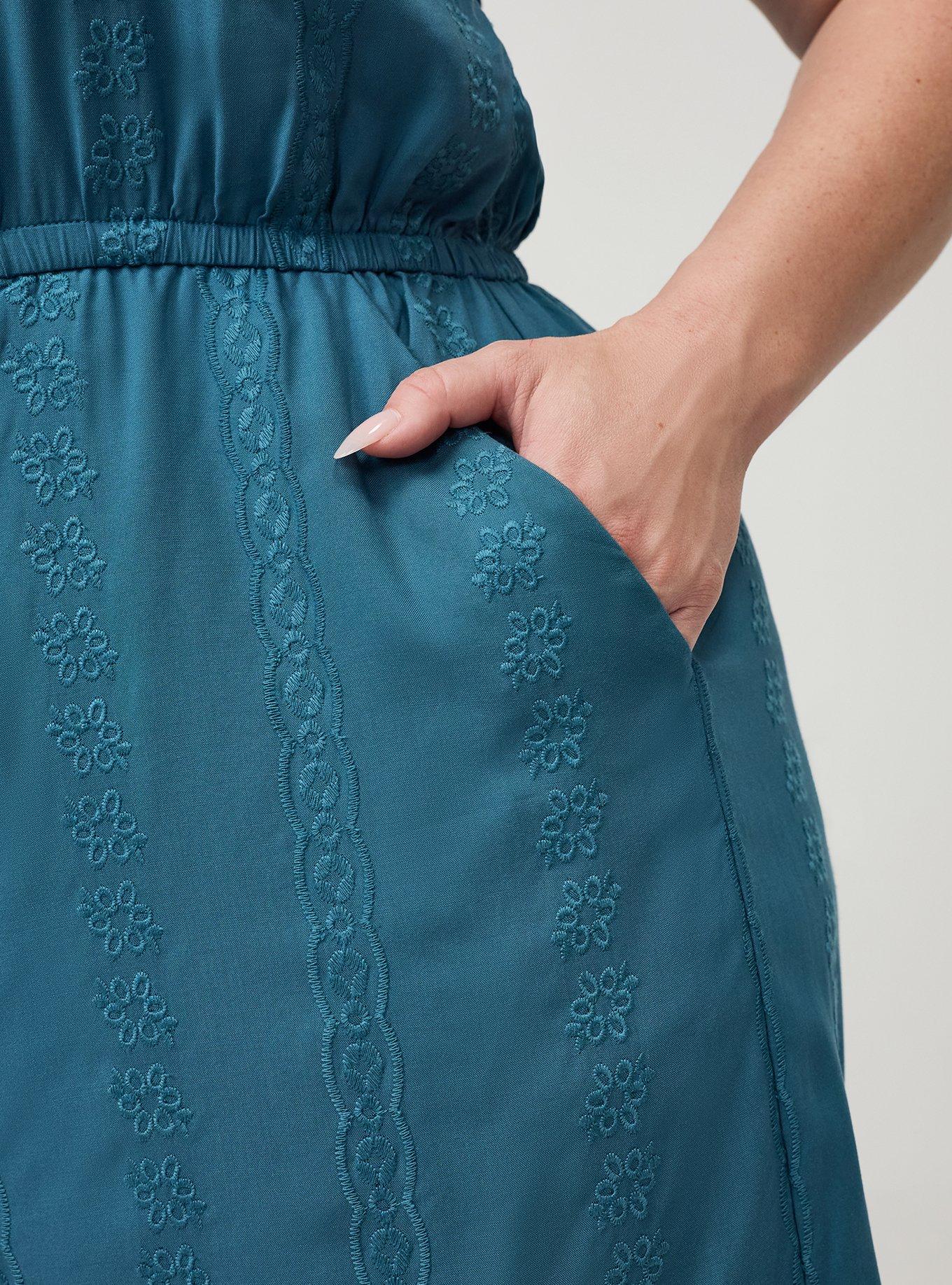 Challis Eyelet Jumpsuit, MALLARD BLUE, alternate