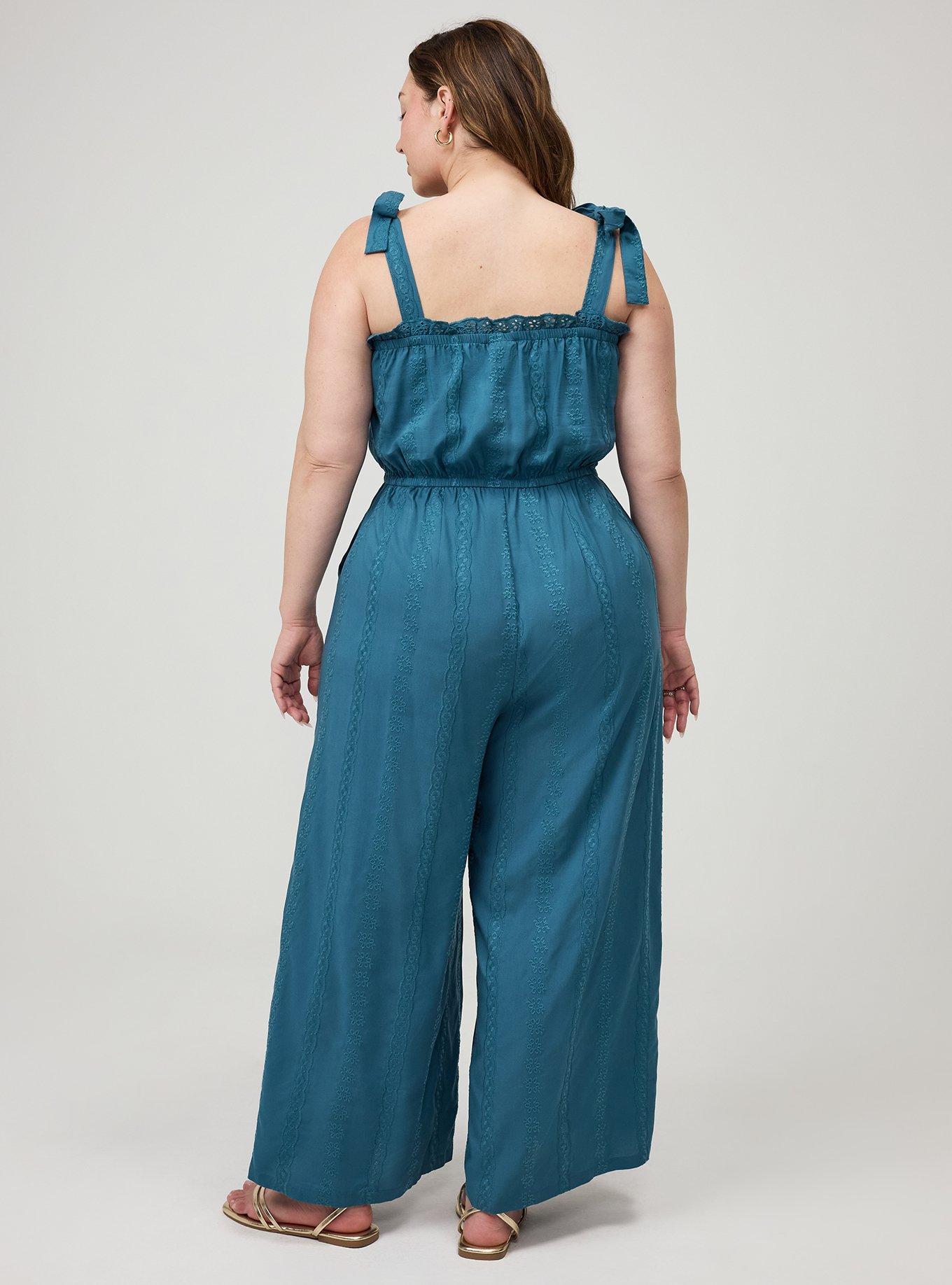 Challis Eyelet Jumpsuit, MALLARD BLUE, alternate