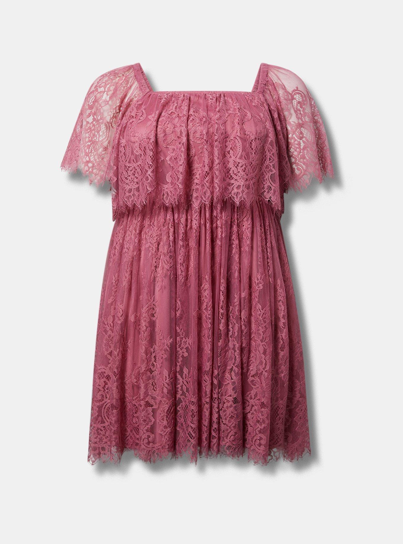 Plus Size - Mini Mesh Scallop-Trim Dress - Torrid