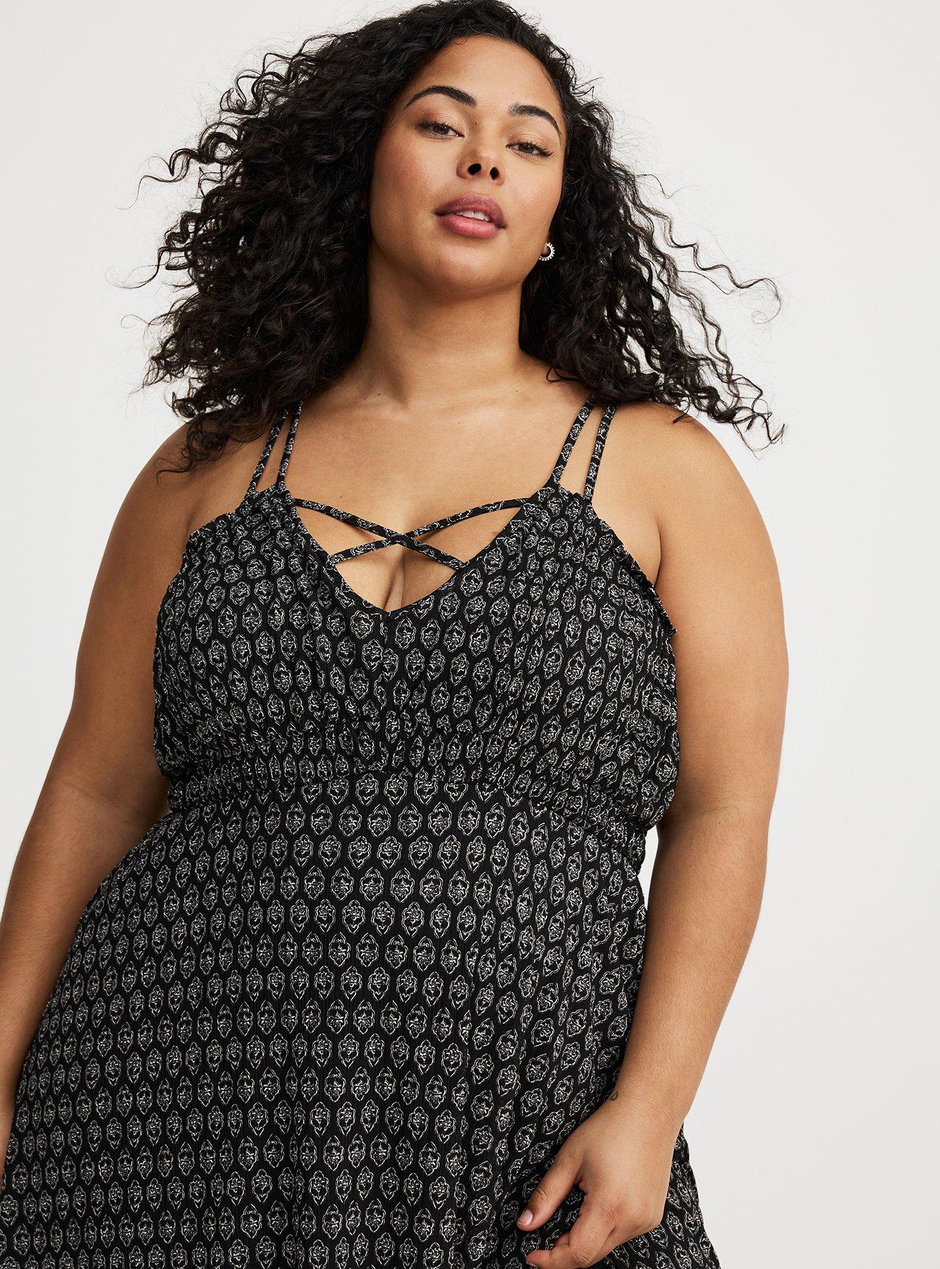 Strappy Tea Length Dress