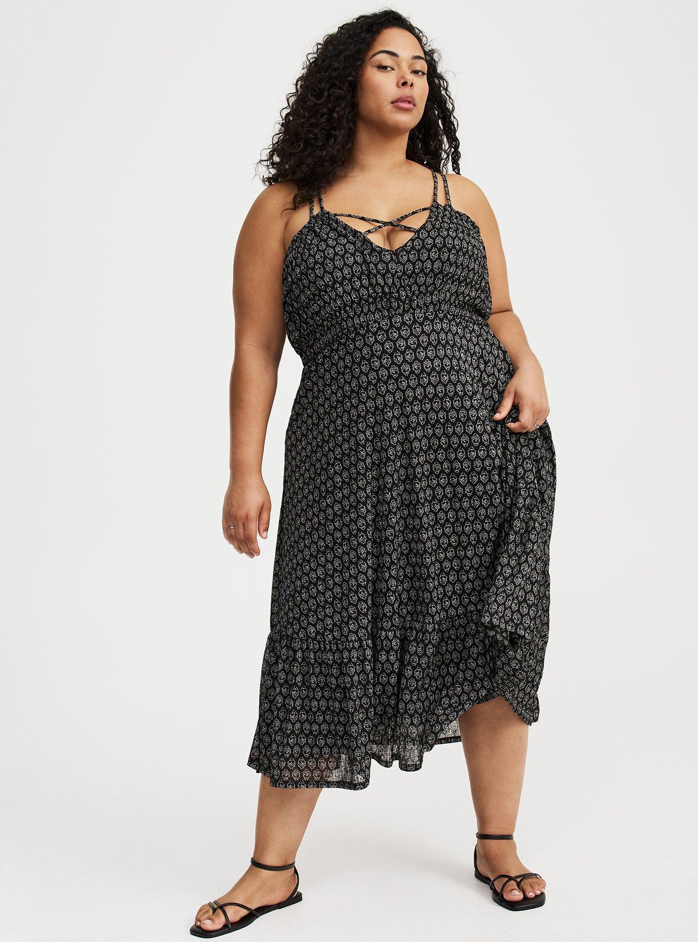 Strappy Tea Length Dress