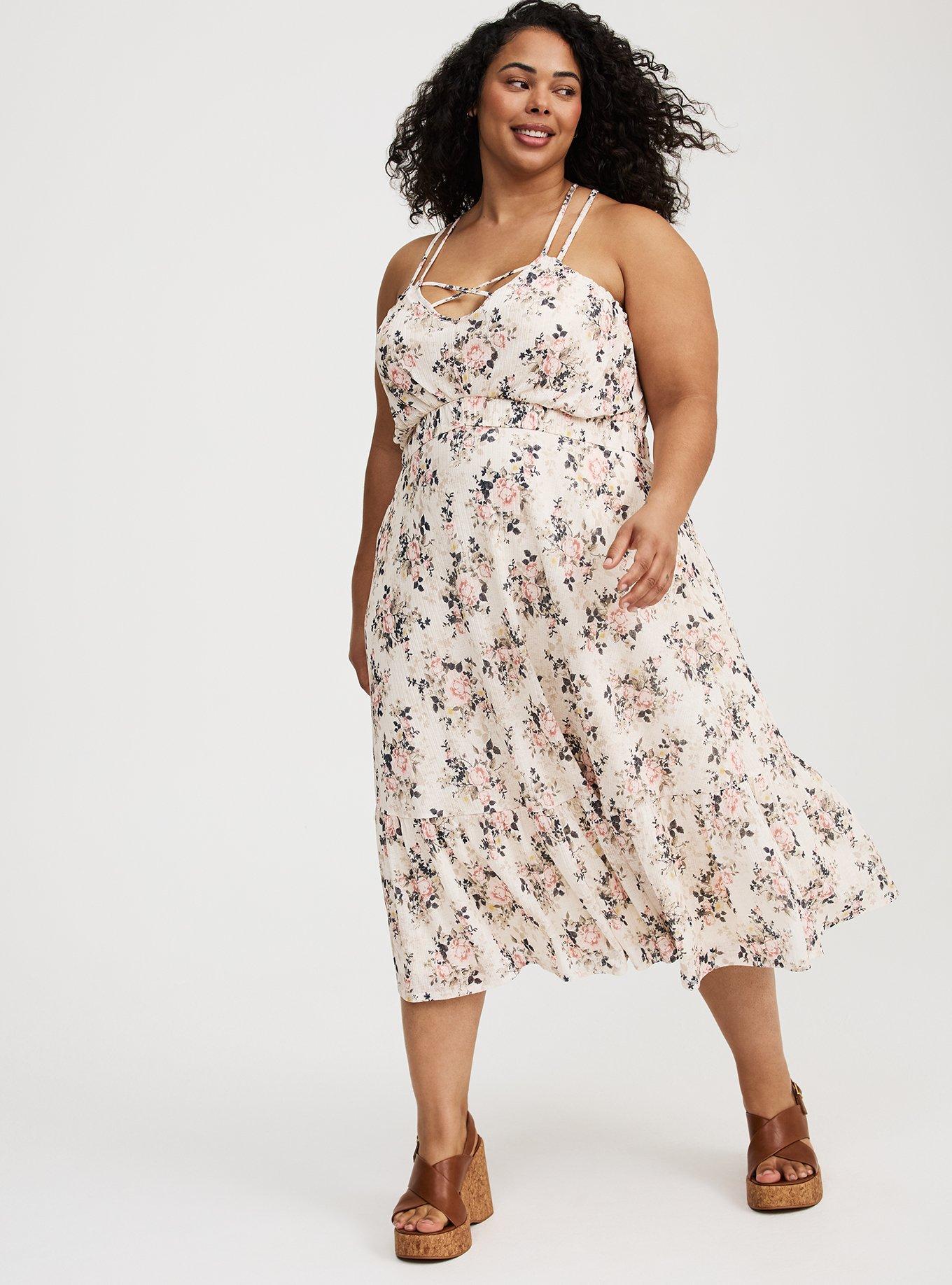 Plus Size - Strappy Tea Length Dress - Torrid