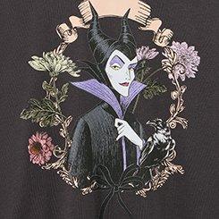 Disney Villains Classic Cotton Crew Tee, MALEFICENT FLORAL OBSIDIAN, swatch