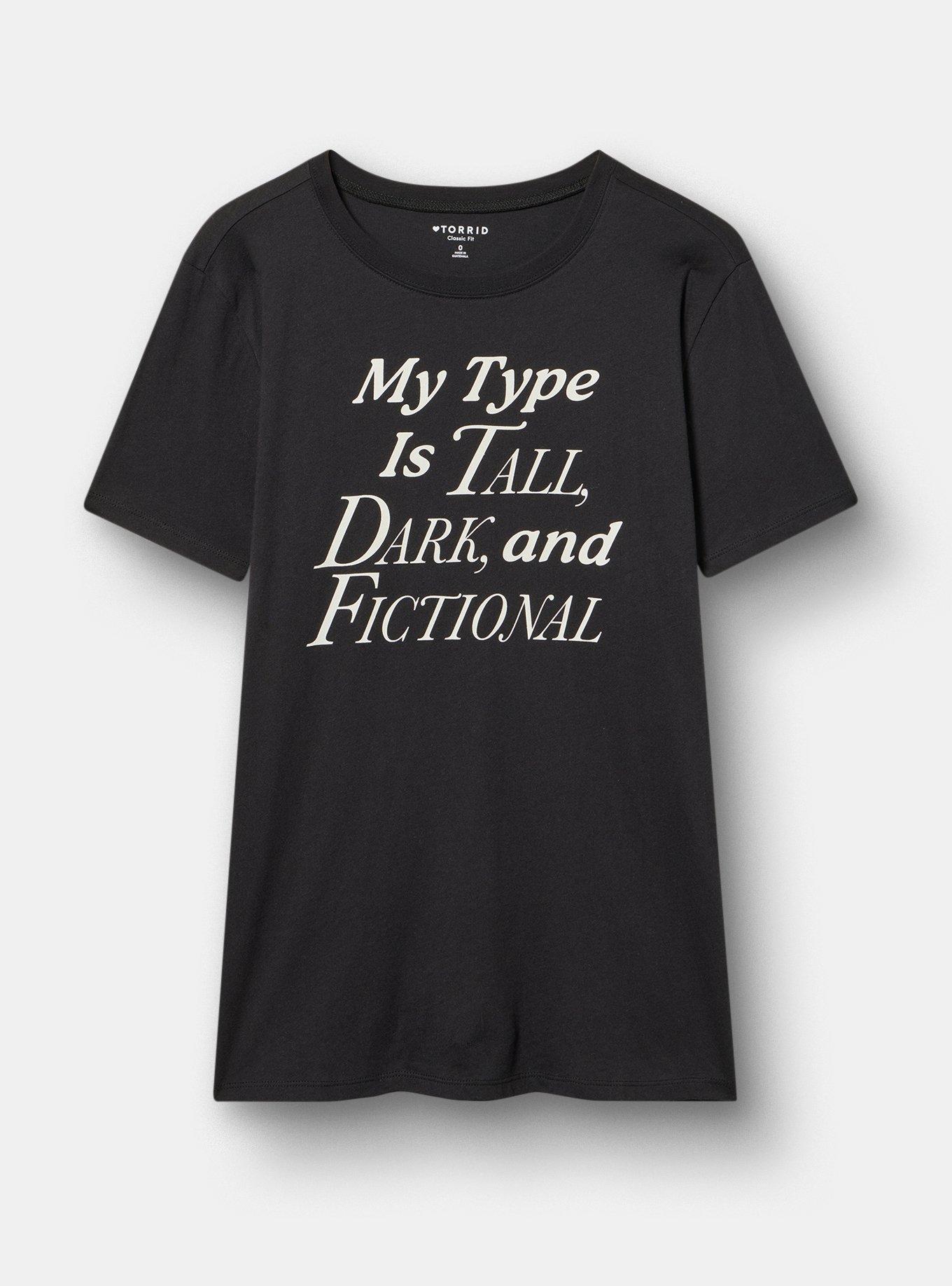 Classic Heritage Jersey Crew Tee, MY TYPE IS TALL DARK AND FICTIONAL DEEP BLACK, hi-res