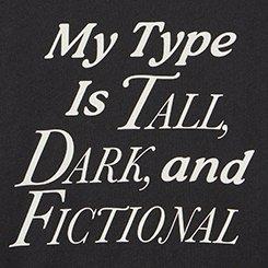 Classic Heritage Jersey Crew Tee, MY TYPE IS TALL DARK AND FICTIONAL DEEP BLACK, swatch