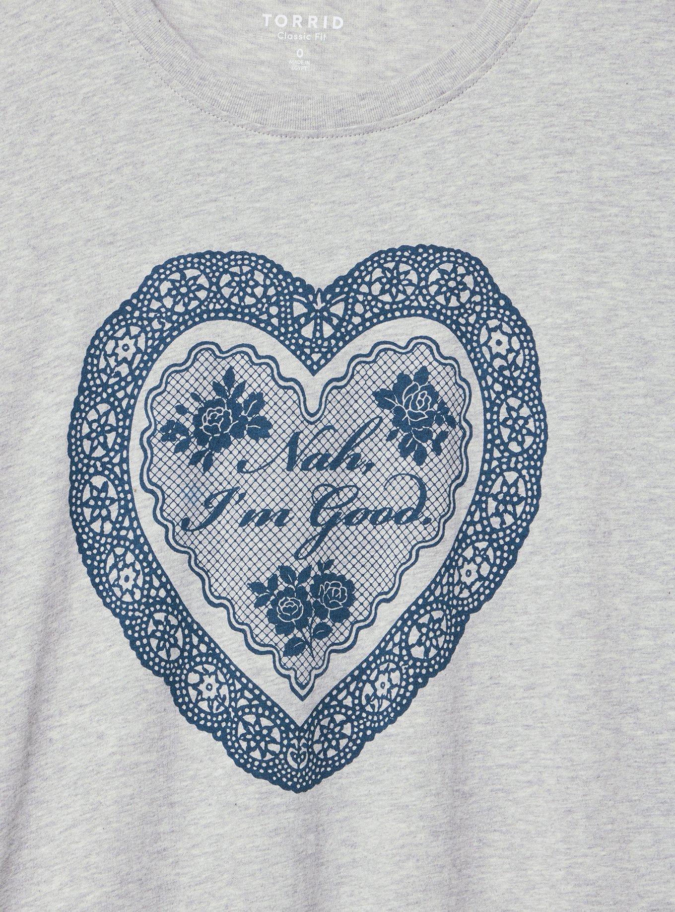 Classic Heritage Jersey Crew Tee, NAH IM GOOD HEART DOILY LIGHTEST HEATHER GREY, alternate