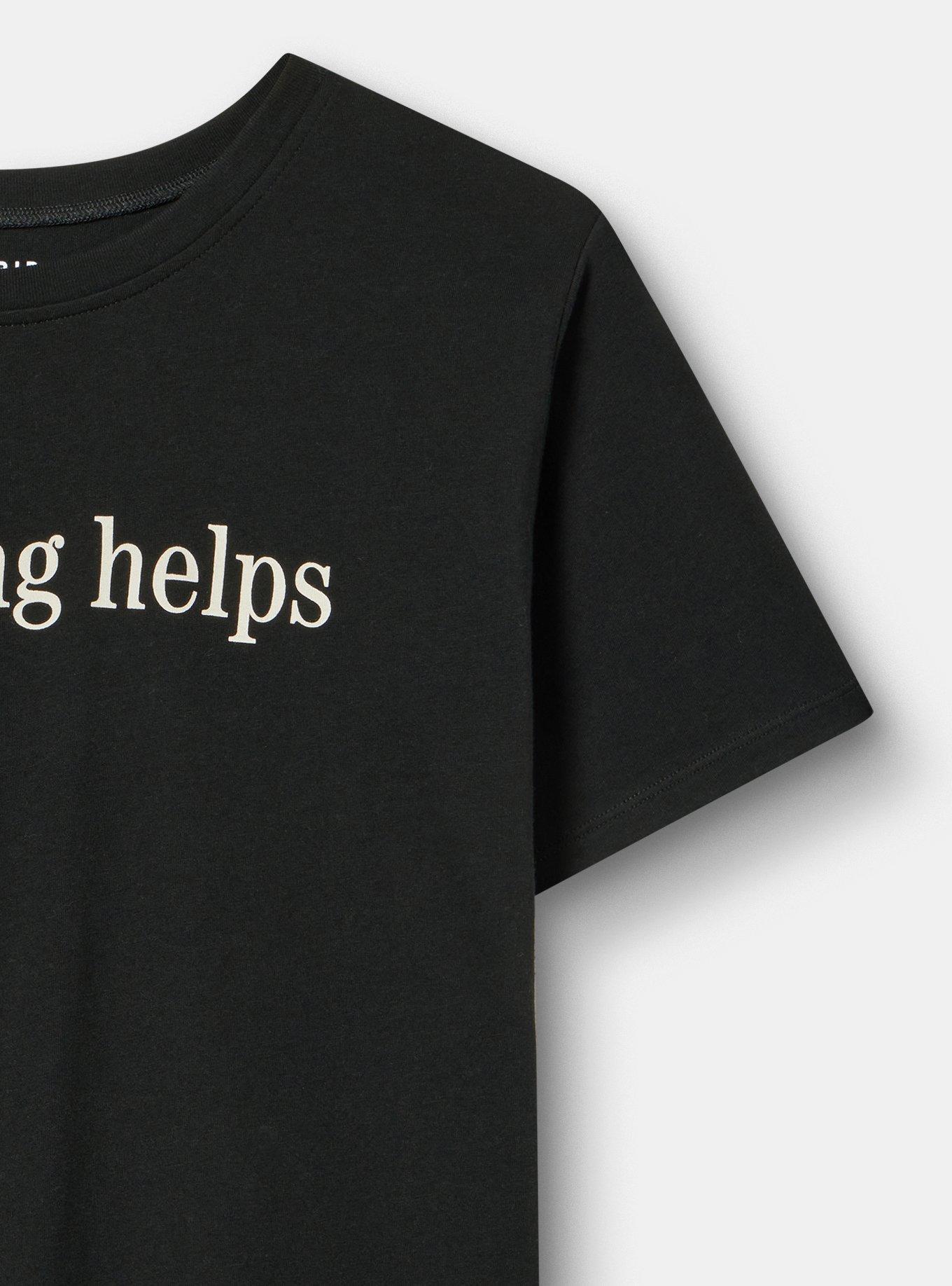 Classic Heritage Jersey Crew Tee, SWEARING IT HELPS DEEP BLACK, alternate