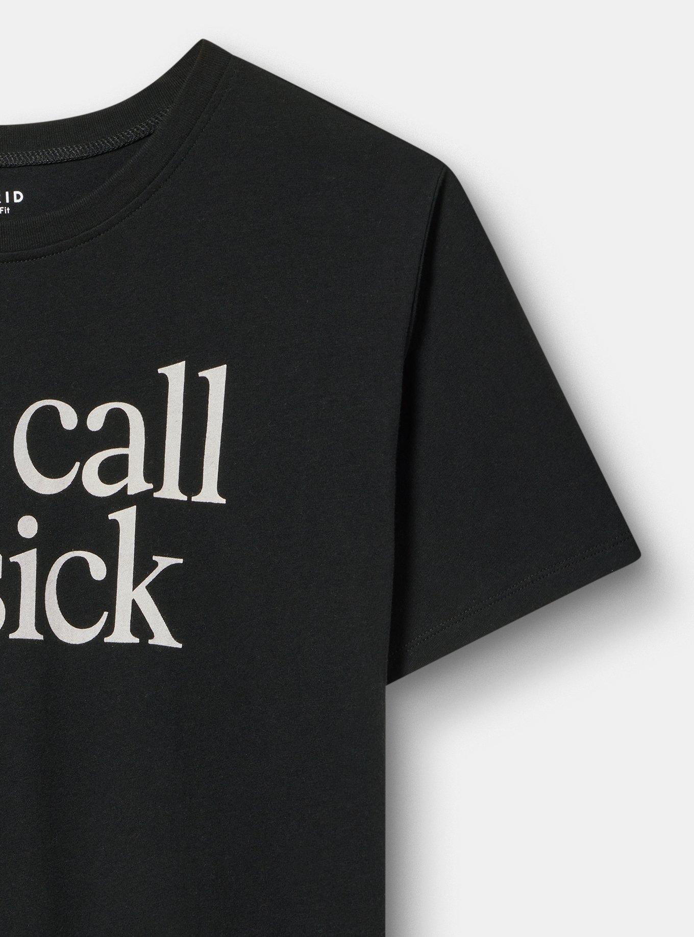 Classic Heritage Jersey Crew Tee, LETS CALL IN SICK DEEP BLACK, alternate