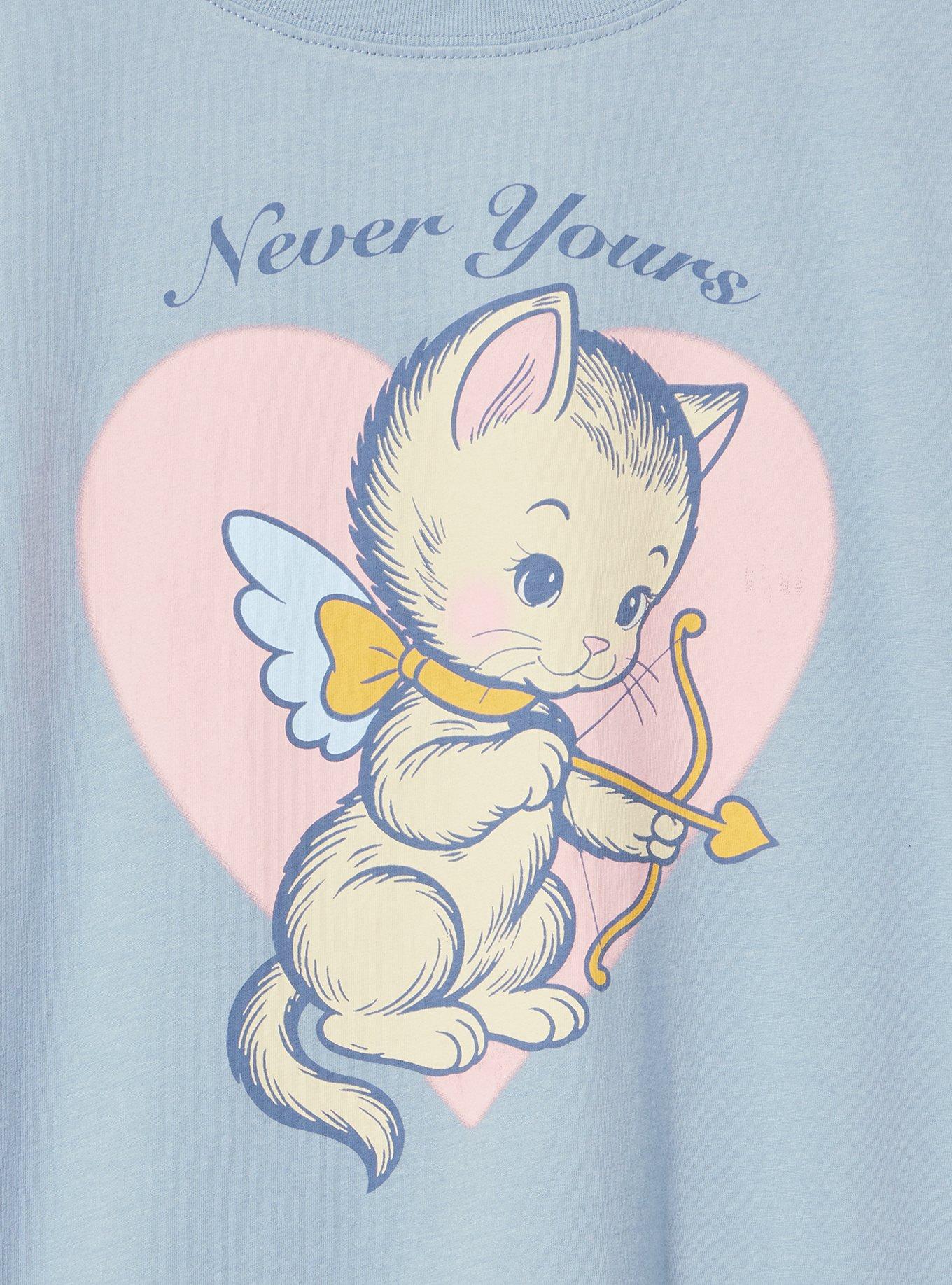 Classic Heritage Jersey Crew Tee, CUPID VDAY CAT DUSTY BLUE, alternate