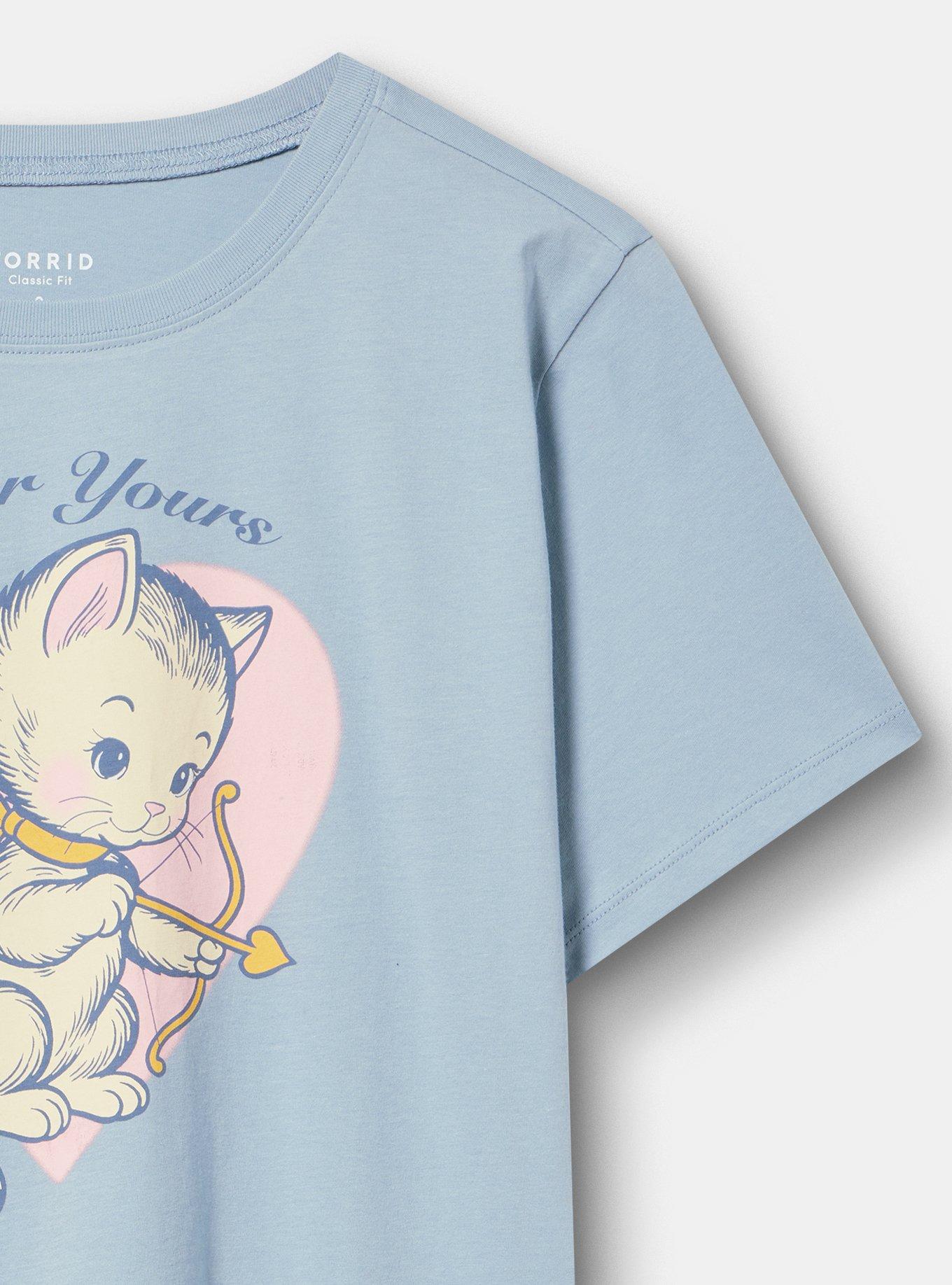 Classic Heritage Jersey Crew Tee, CUPID VDAY CAT DUSTY BLUE, alternate