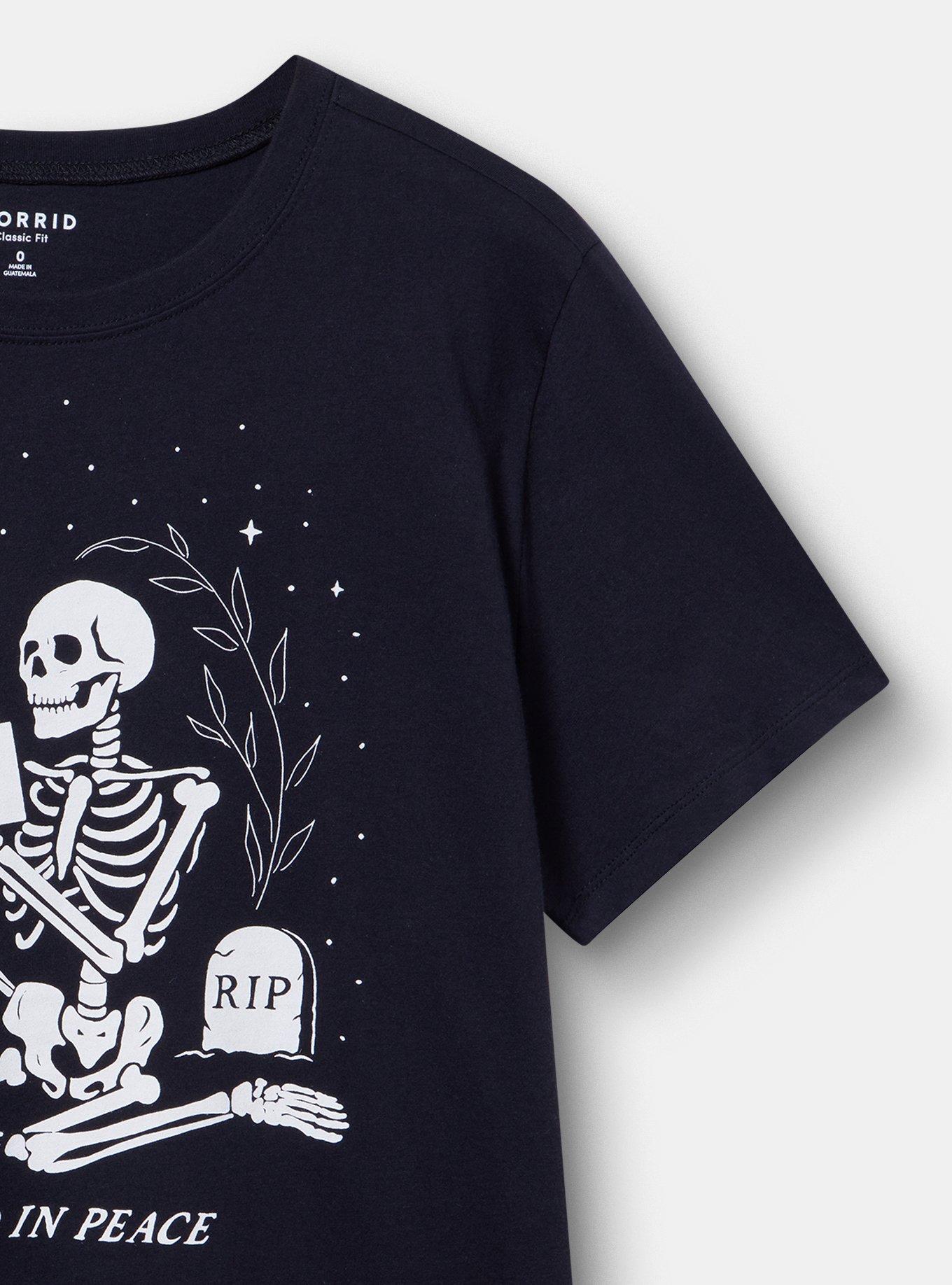 Classic Heritage Jersey Crew Tee, READ IN PEACE DEEP BLACK, alternate